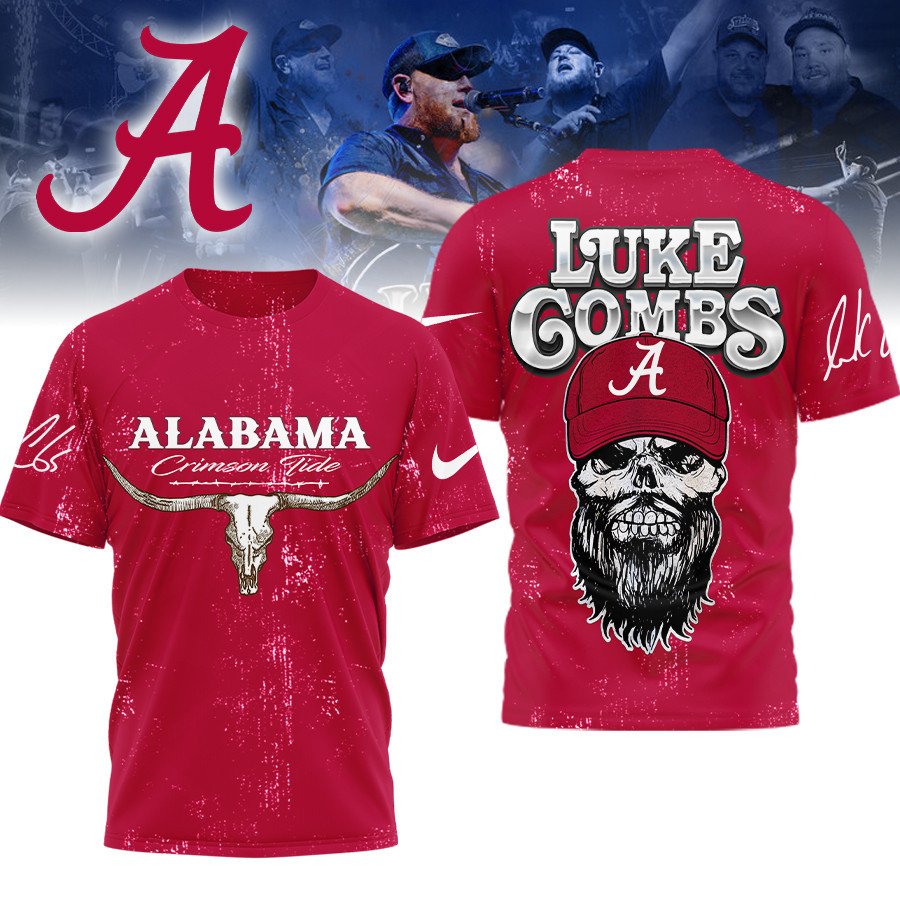 Alabama Crimson Tide | Premium NCAA Luke Combs Country Music 3D Shirt TTH2105331 - Image 3