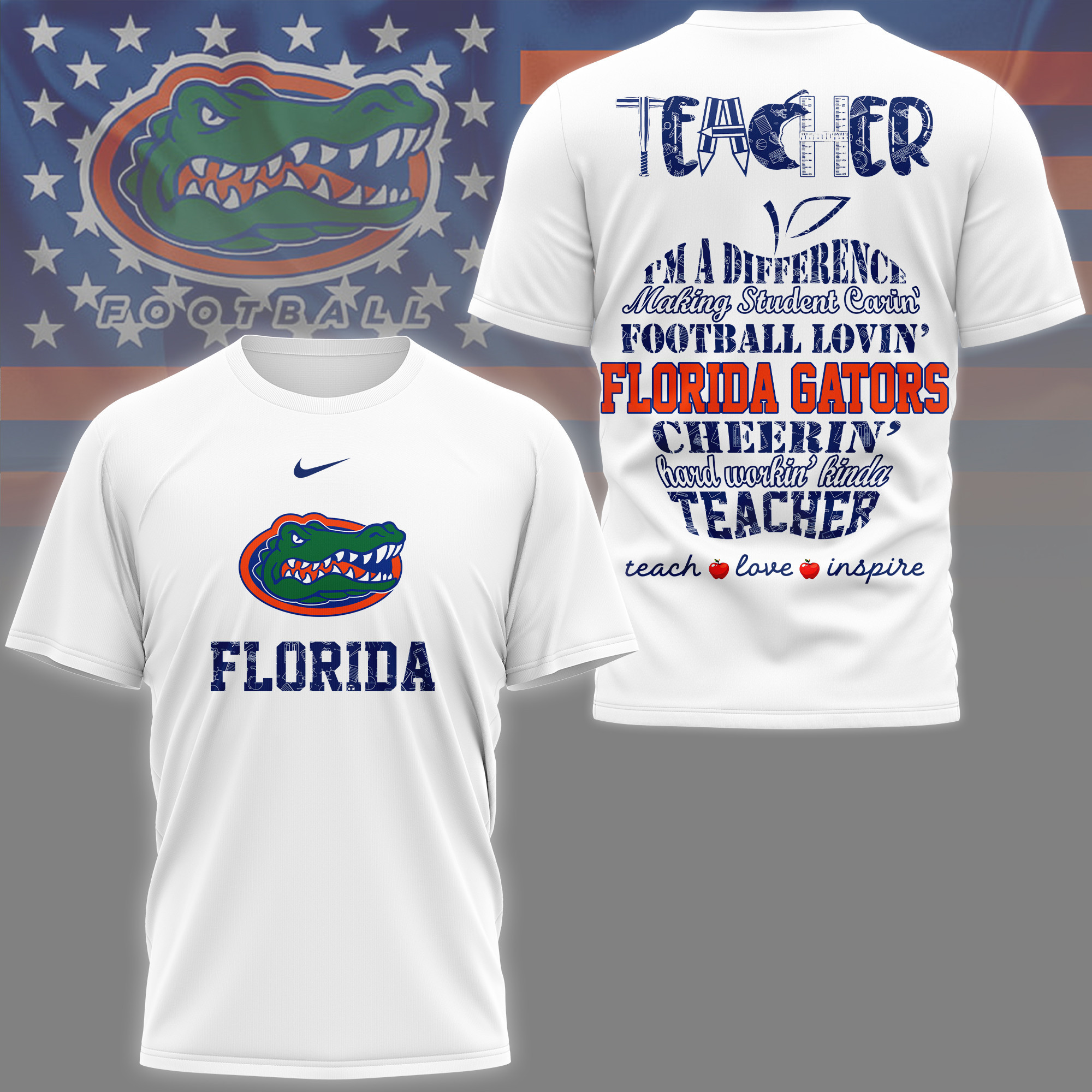 Florida Gators | Premium Teacher Pride 3D Shirt TTH2105261