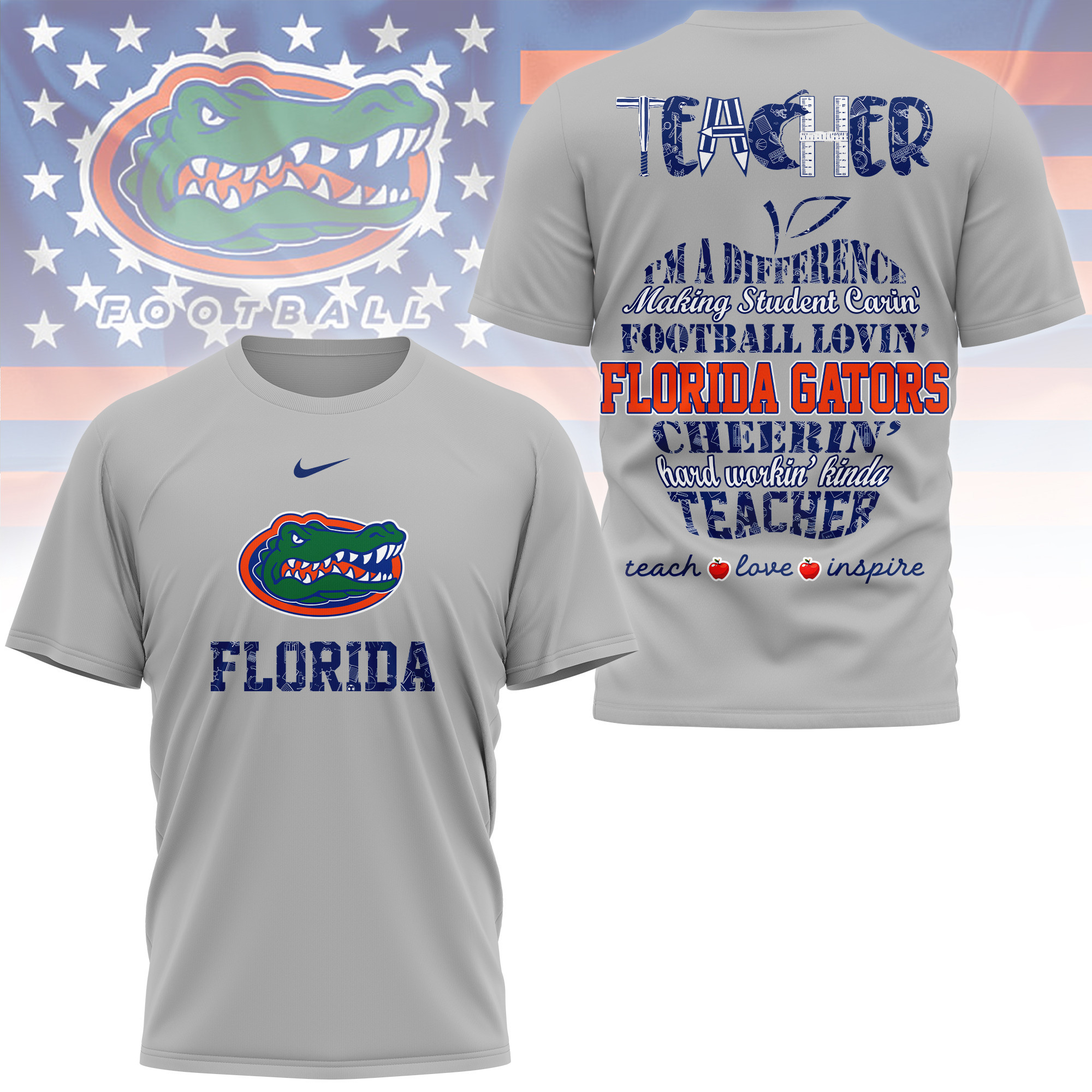 Florida Gators | Premium Teacher Pride 3D Shirt TTH2105261 - Image 3