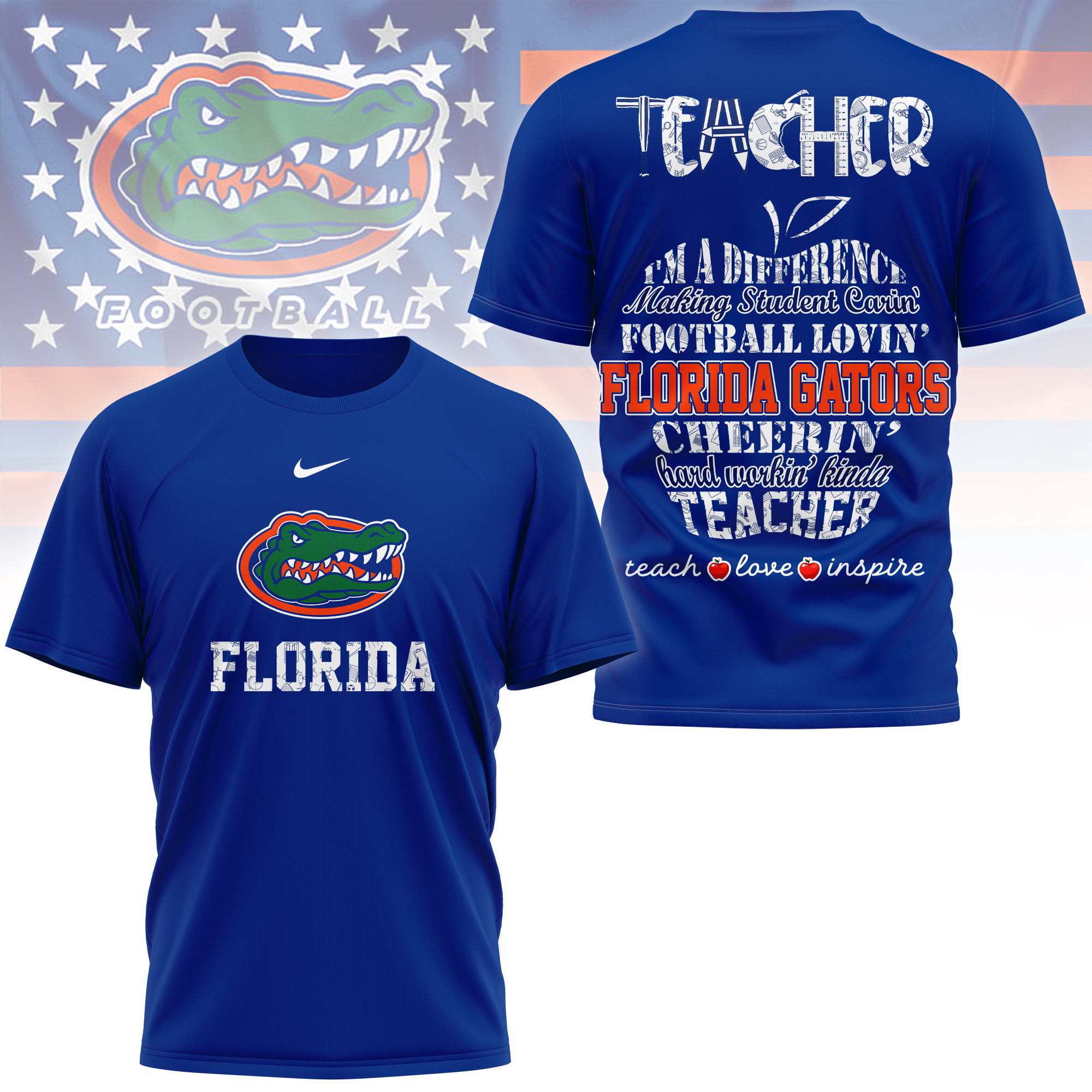 Florida Gators | Premium Teacher Pride 3D Shirt TTH2105261 - Image 4