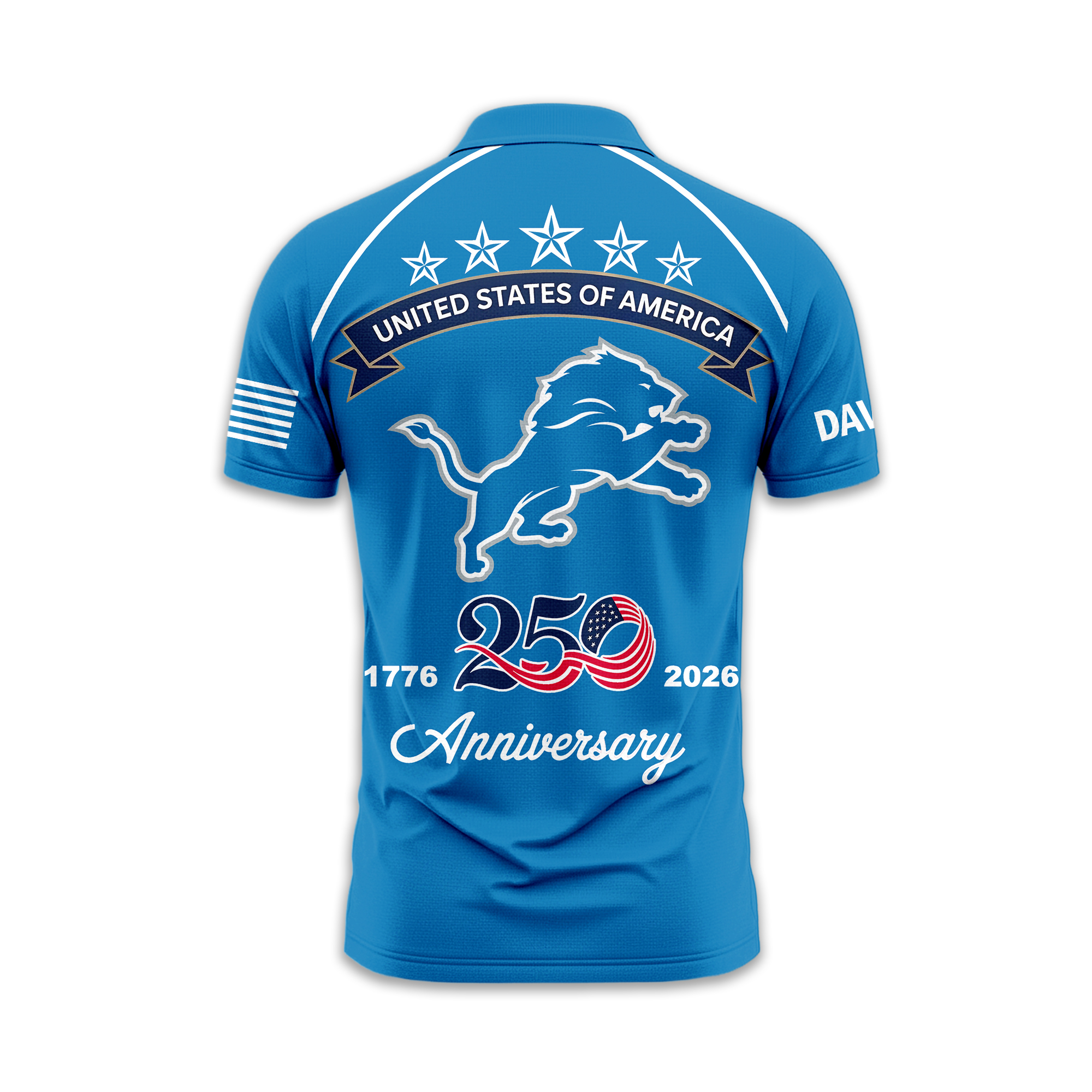 Detroit Lions | Premium NFL American Semiquincentennial Polo Shirt TTH2105344 - Image 2