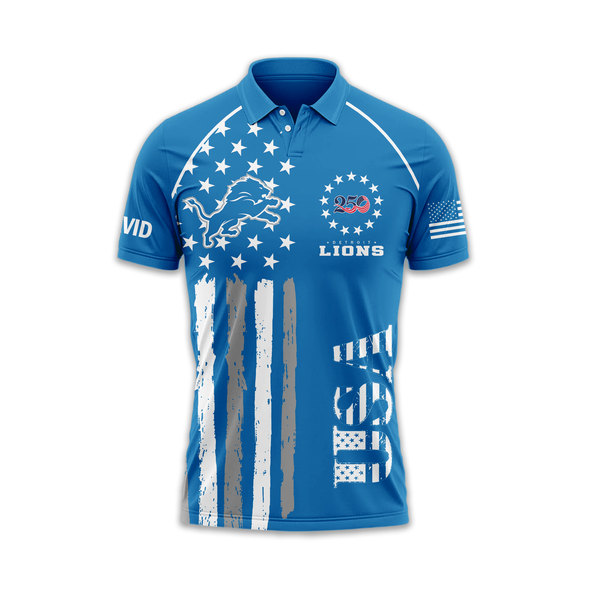 Detroit Lions | Premium NFL American Semiquincentennial Polo Shirt TTH2105344 - Image 3