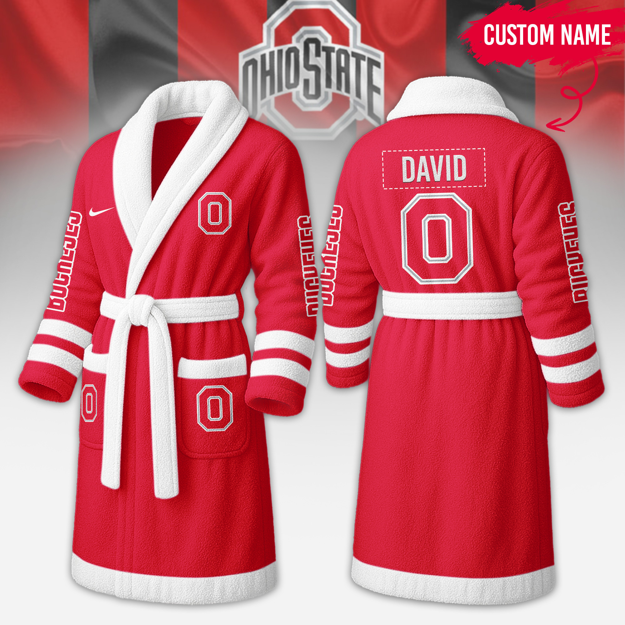 Ohio State Buckeyes | Premium NCAA Fleece Bathrobe TTH2105284 - Image 2