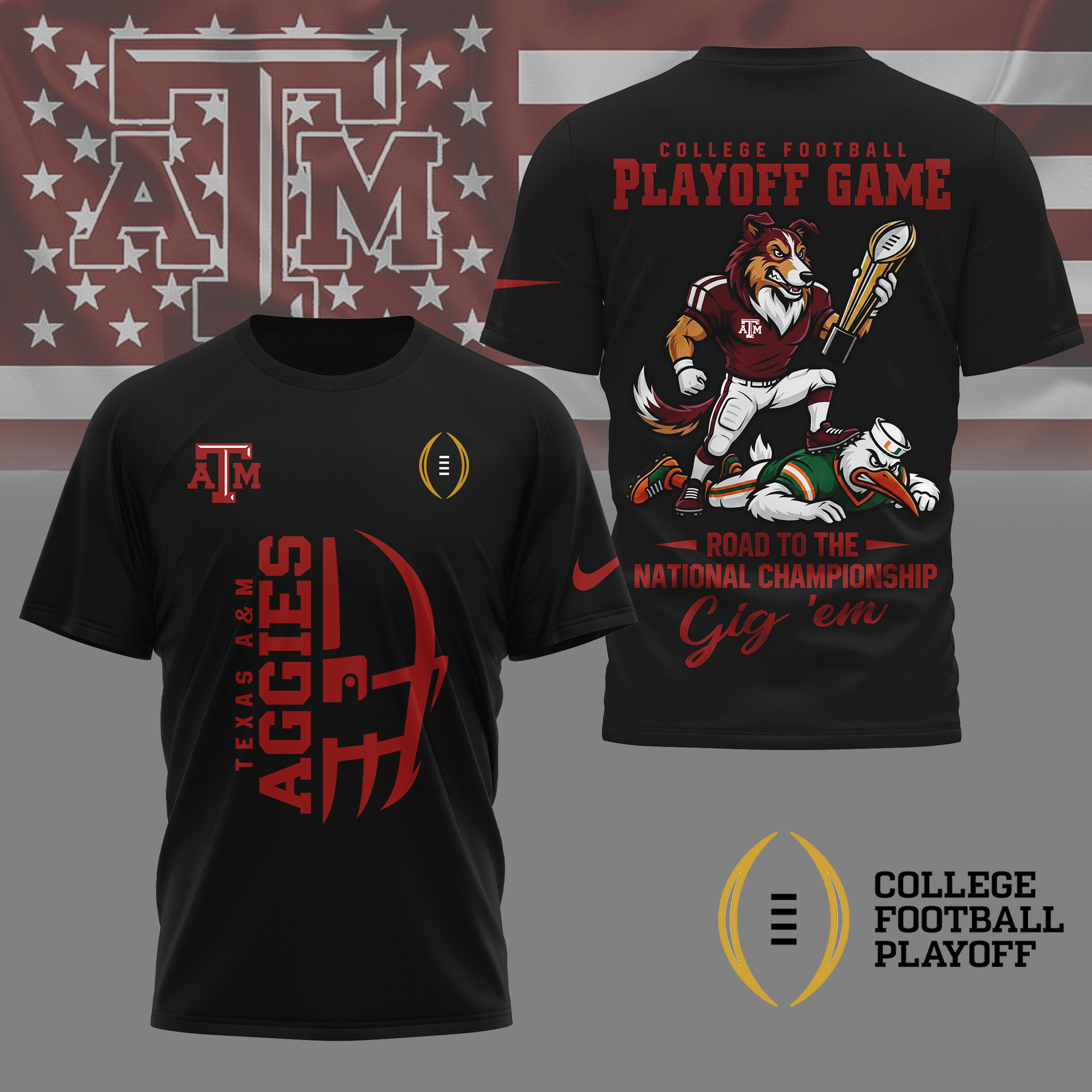 Texas A&M Aggies | Premium NCAA College Football Playoff Game 3D Shirt TTH2105273