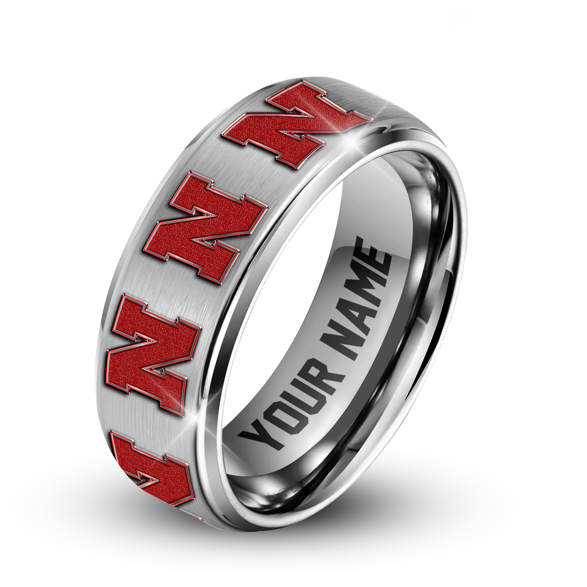 Nebraska Cornhuskers | Premium Silver Tungsten Ring TTH210589