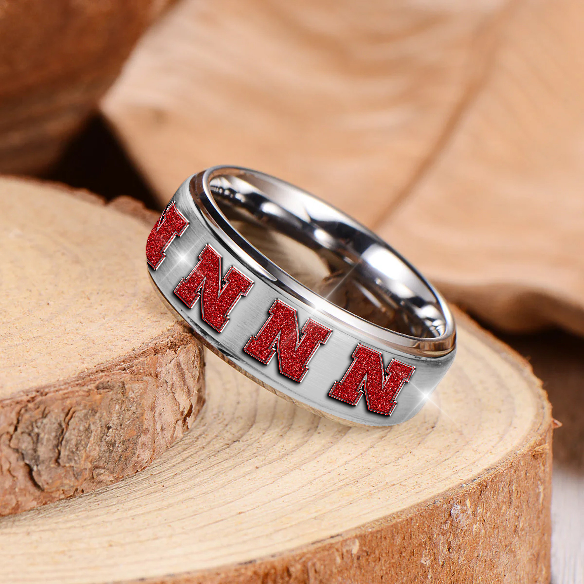 Nebraska Cornhuskers | Premium Silver Tungsten Ring TTH210589 - Image 2