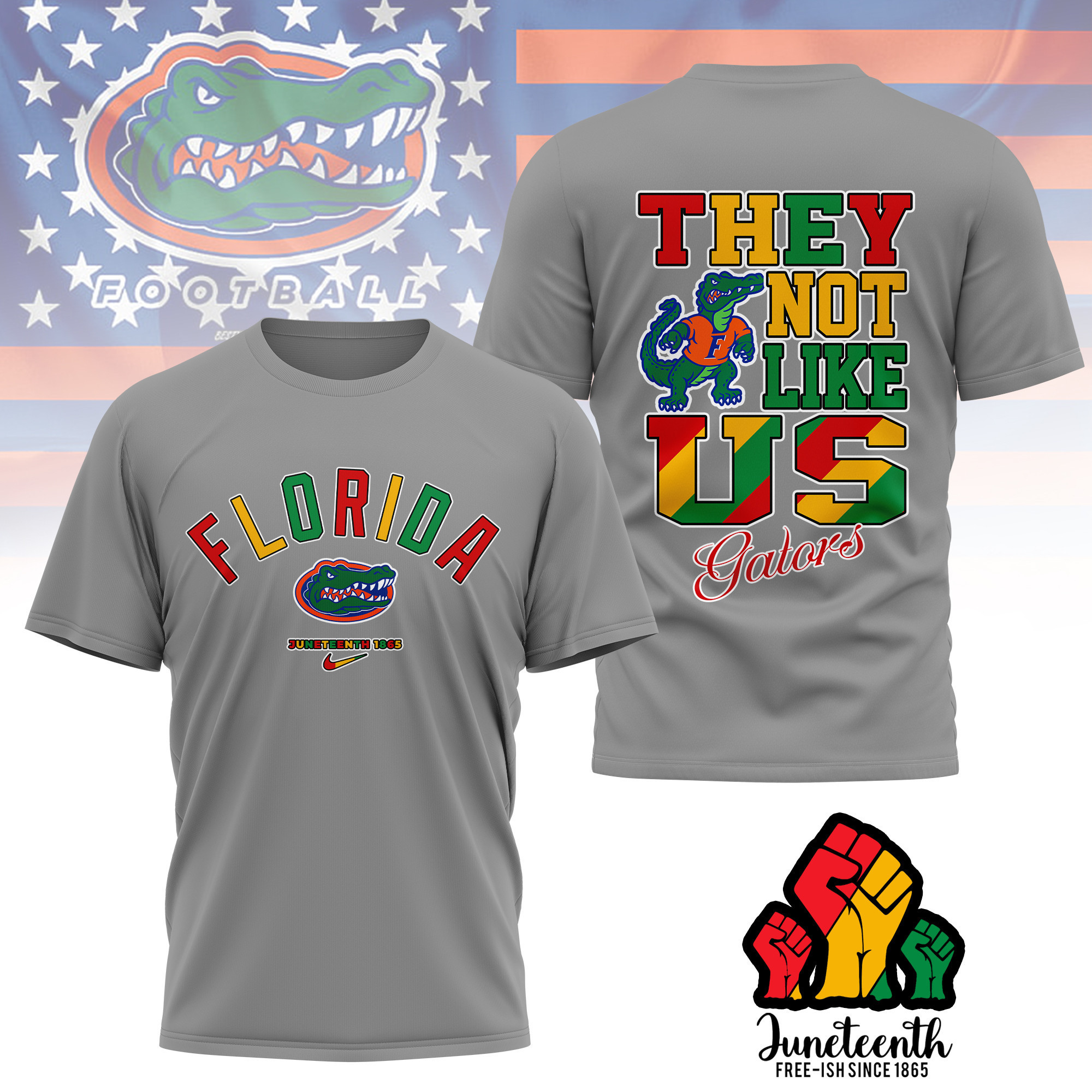 Florida Gators | Premium Juneteenth Freedom Day 3D Shirt TTH2105323 - Image 2