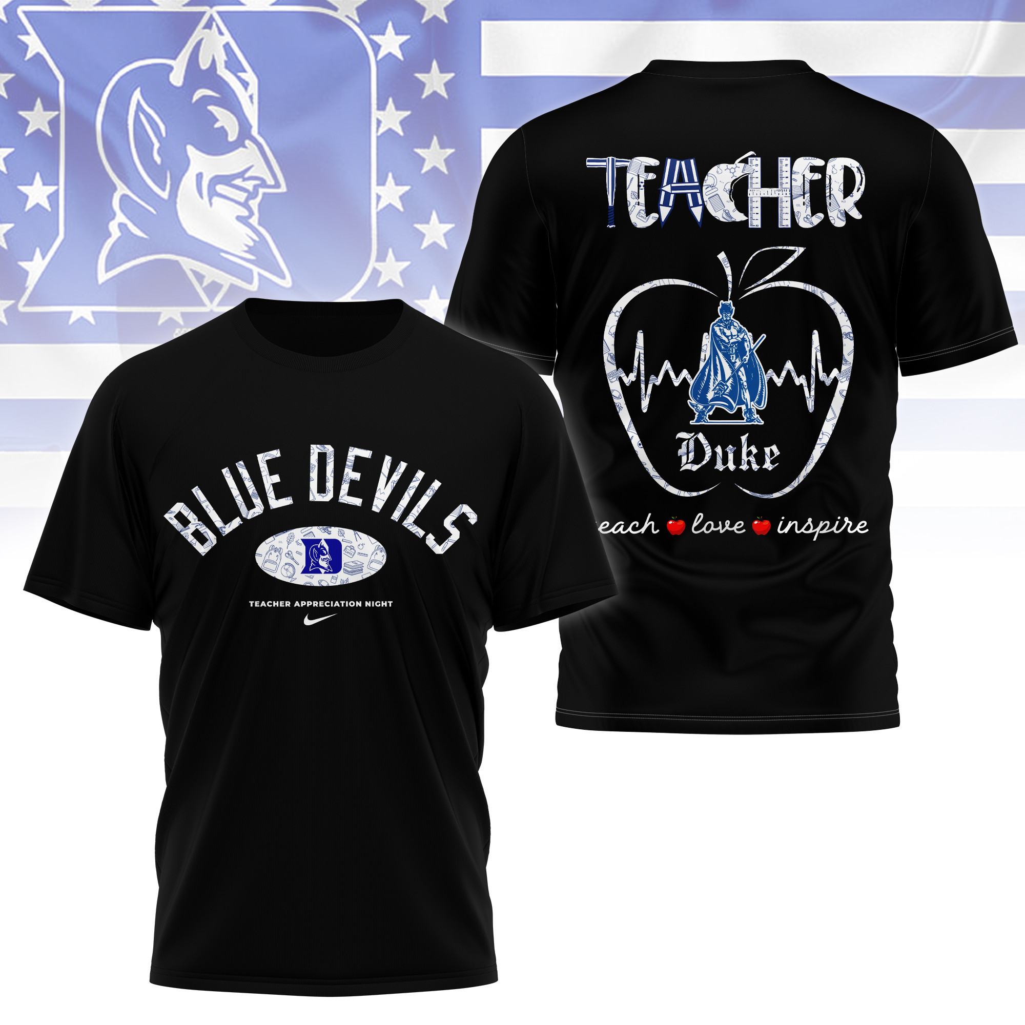 Duke Blue Devils | Premium Teacher Appreciation Day 3D Shirt TTH2105288