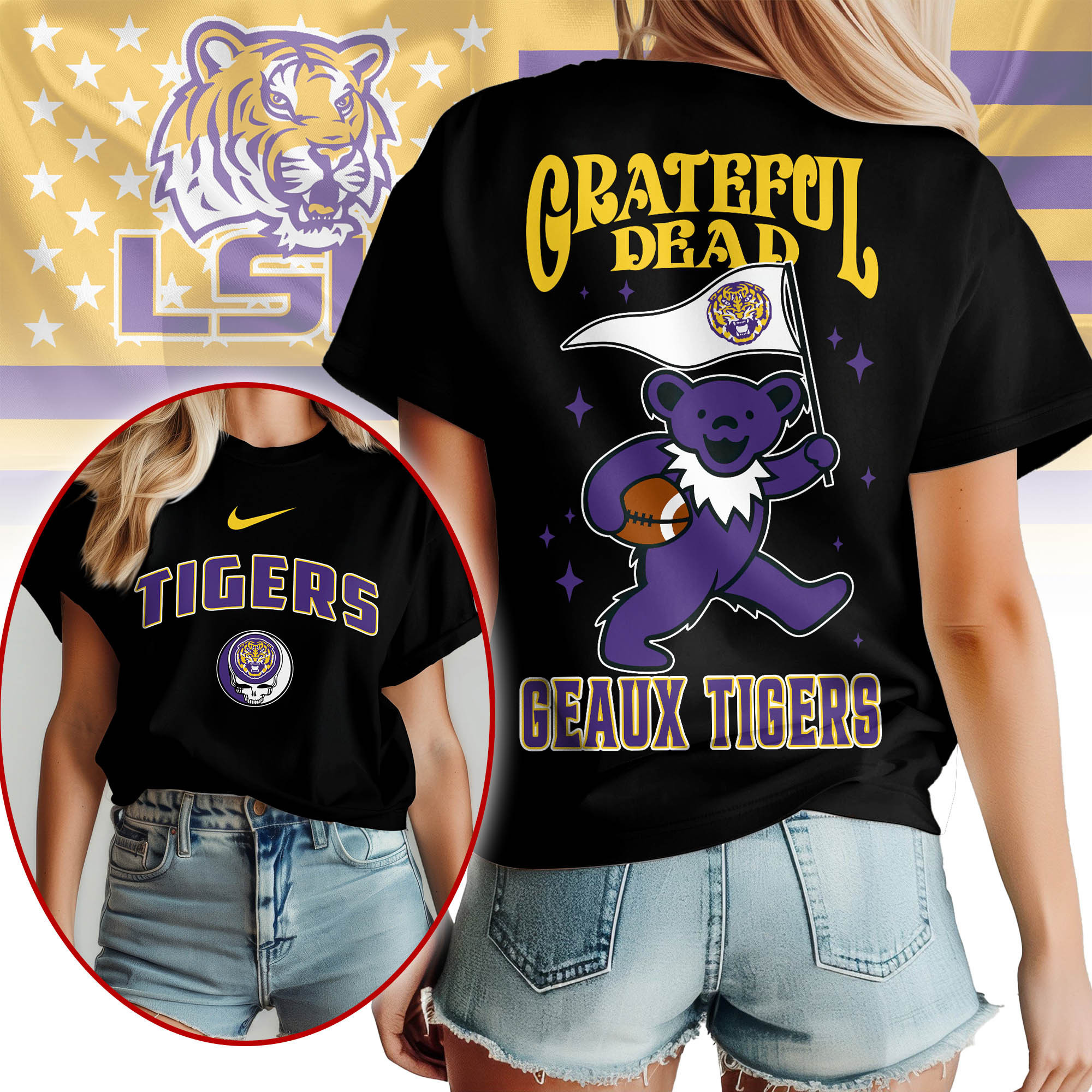 LSU Tigers | Premium NCAA Grateful Dead Pride 3D Shirt TTH2105299