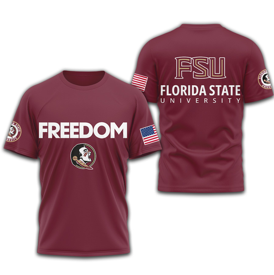 Florida State Seminoles | Premium NCAA Freedom 3D Shirt TTH2105271 - Image 2