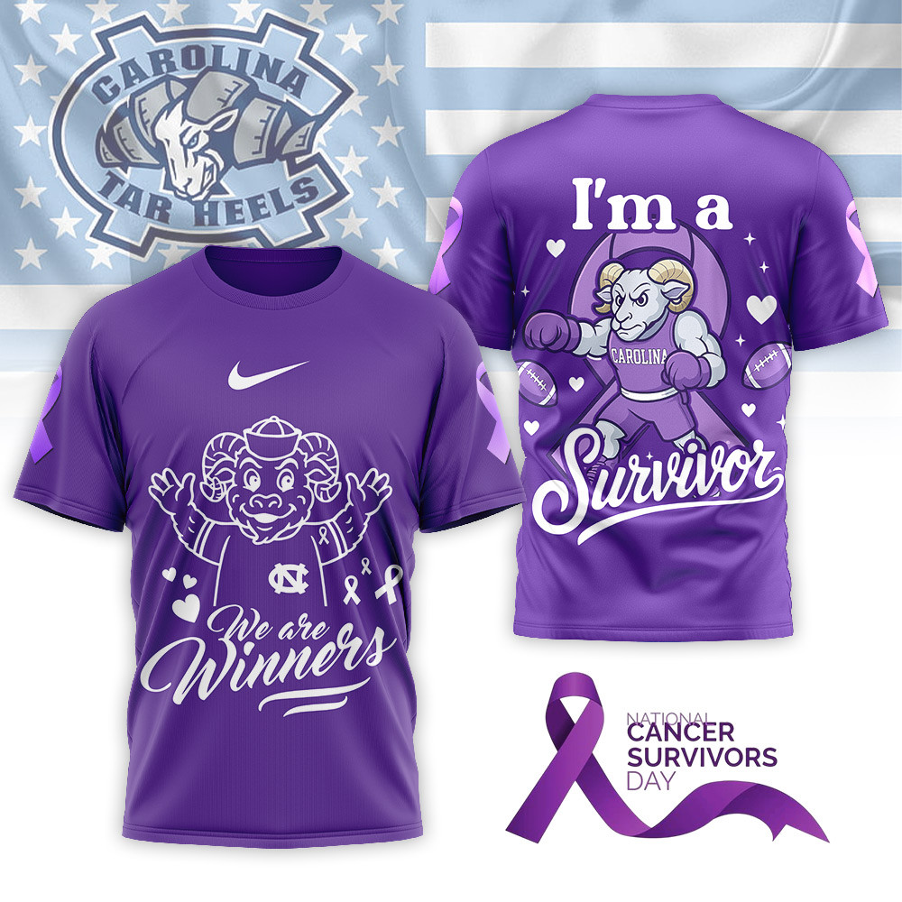 North Carolina Tar Heels | Premium NCAA National Cancer Survivors Day 3D Shirt TTH2105320 - Image 2