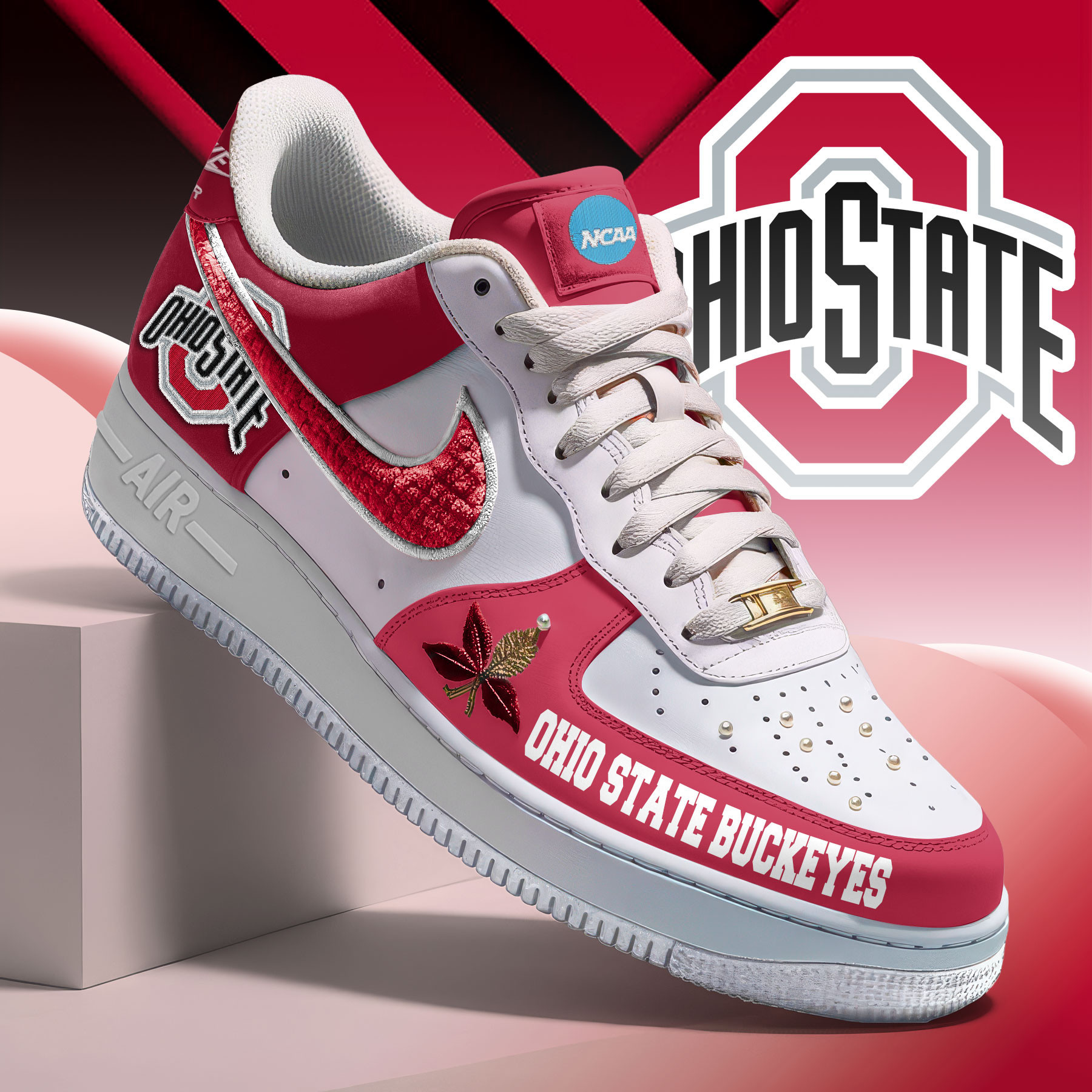 Ohio State Buckeyes x Premium AF1 Shoes Limited Edition – Gift for Fans TTH190537 - Image 2