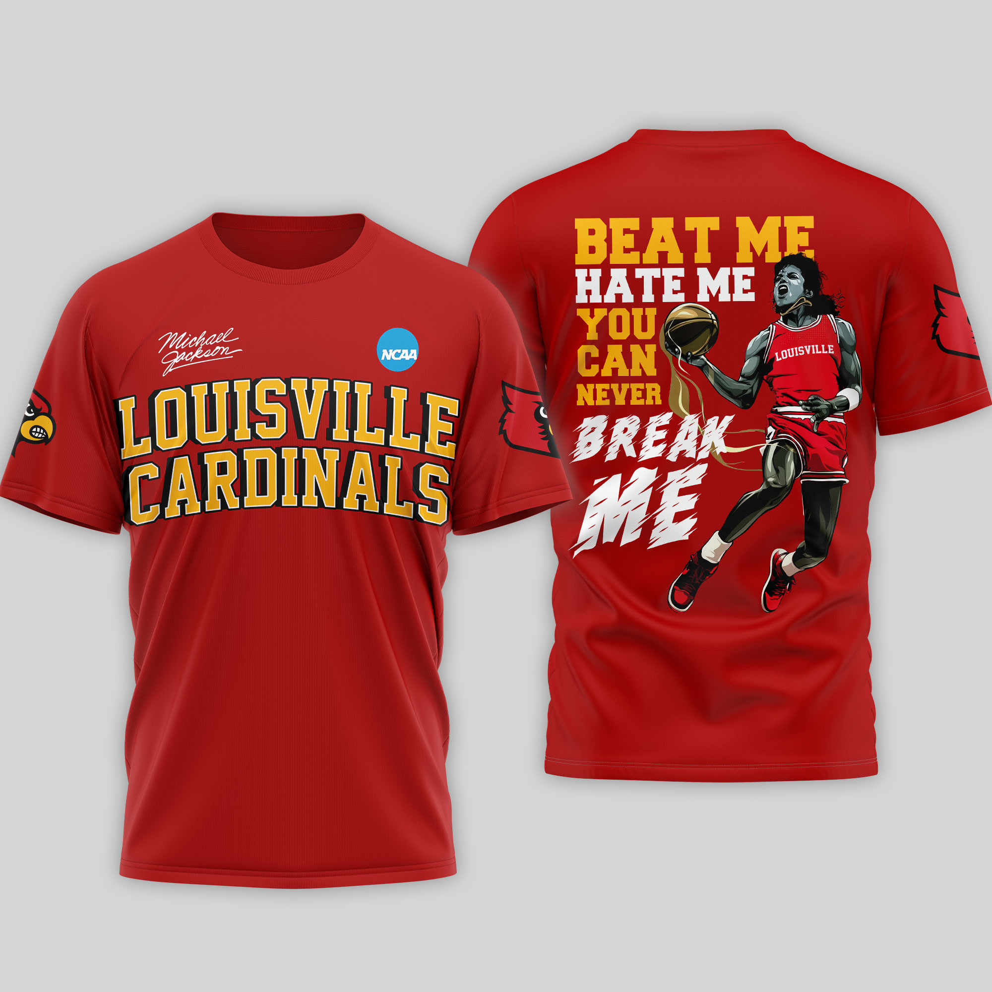 Louisville Cardinals | Premium NCAA Michael Jackson 3D Shirt TTH2105297 - Image 3