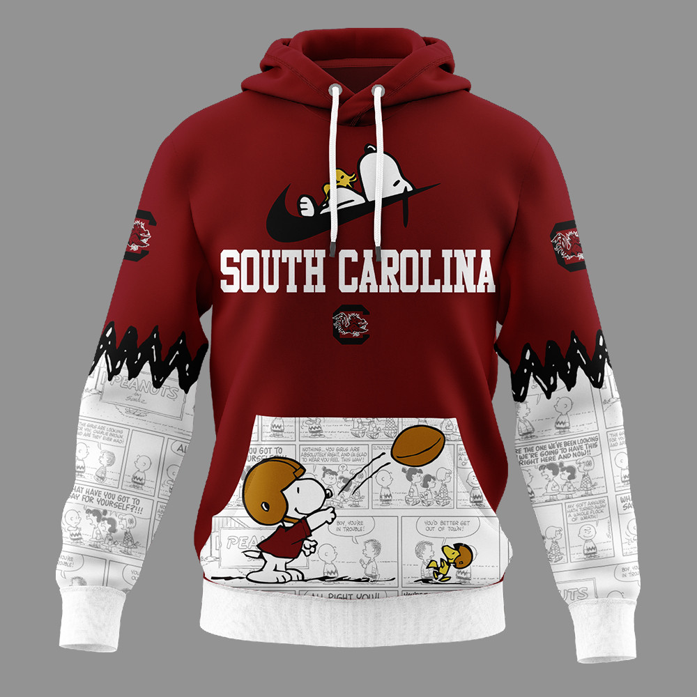 South Carolina Gamecocks | Premium NCAA Snoopy Peanuts Comic Hoodie TTH2105292 - Image 3