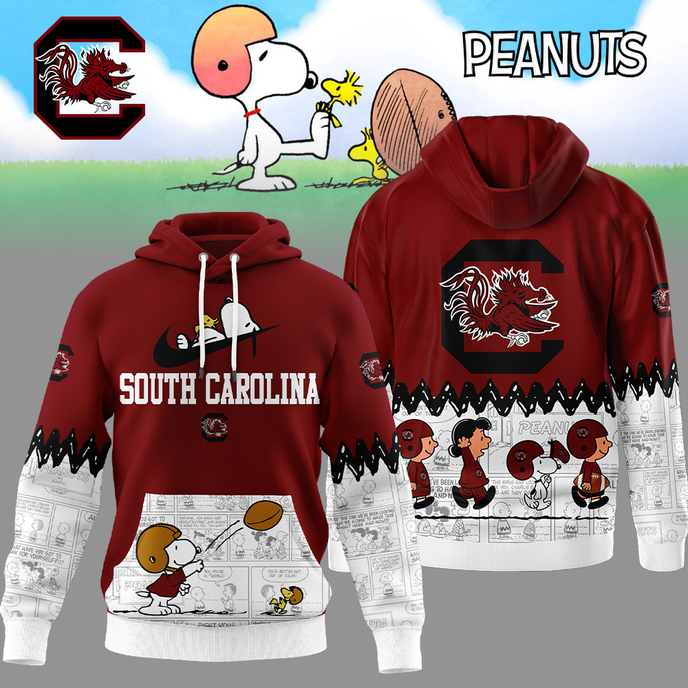 South Carolina Gamecocks | Premium NCAA Snoopy Peanuts Comic Hoodie TTH2105292 - Image 2