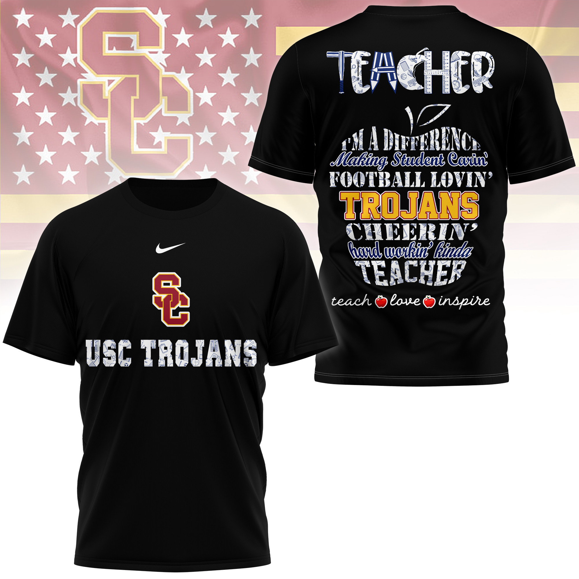 USC Trojans | Premium Teacher Pride 3D Shirt TTH2105261