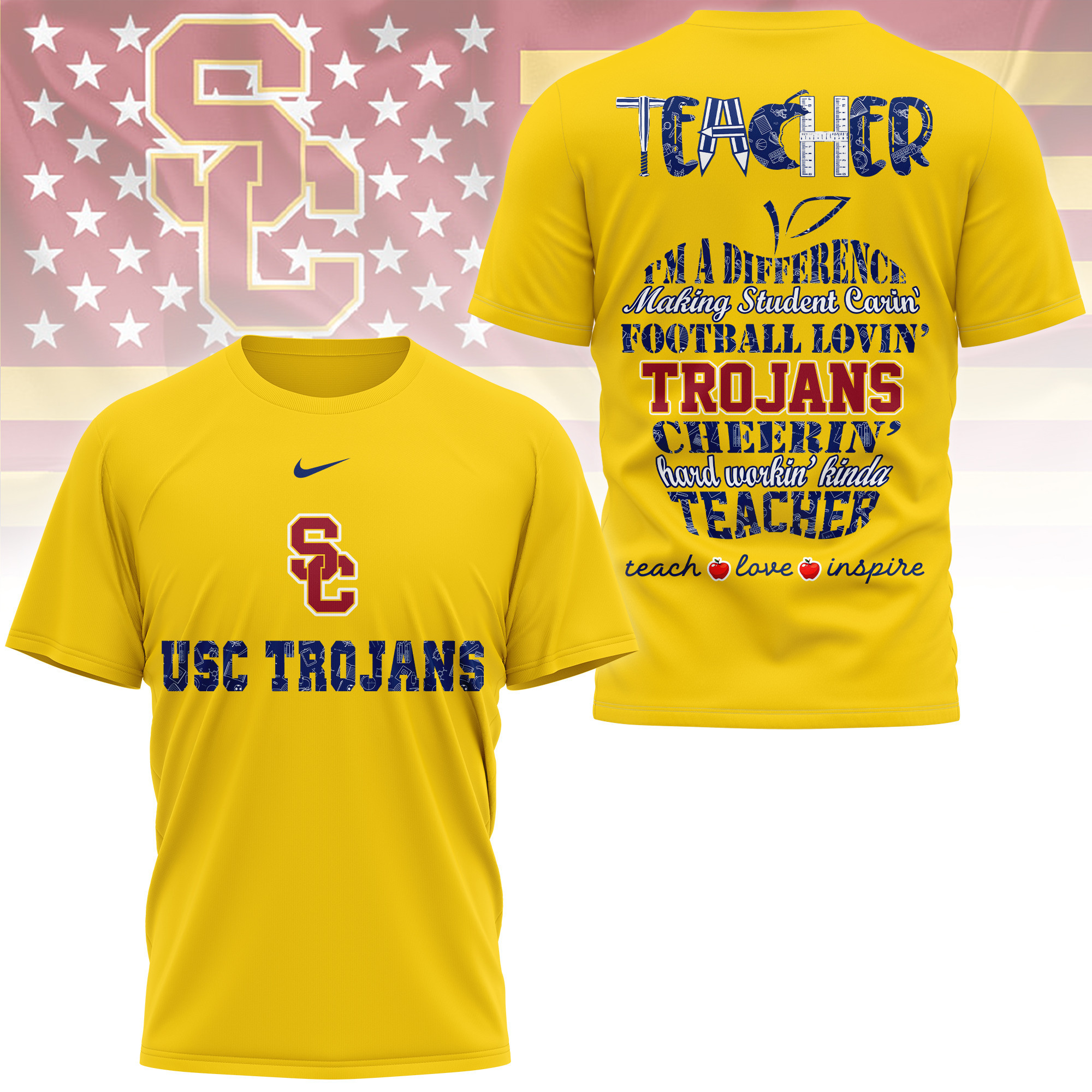 USC Trojans | Premium Teacher Pride 3D Shirt TTH2105261 - Image 4