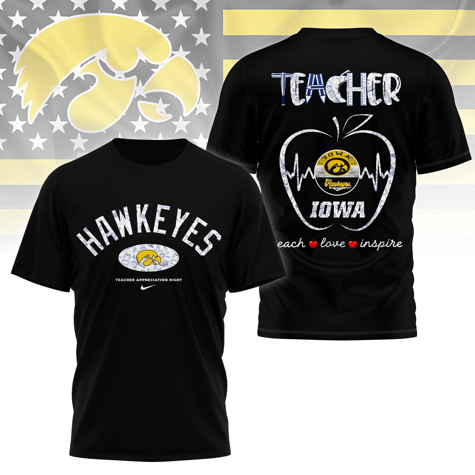 Iowa Hawkeyes | Premium Teacher Appreciation Day 3D Shirt TTH2105288
