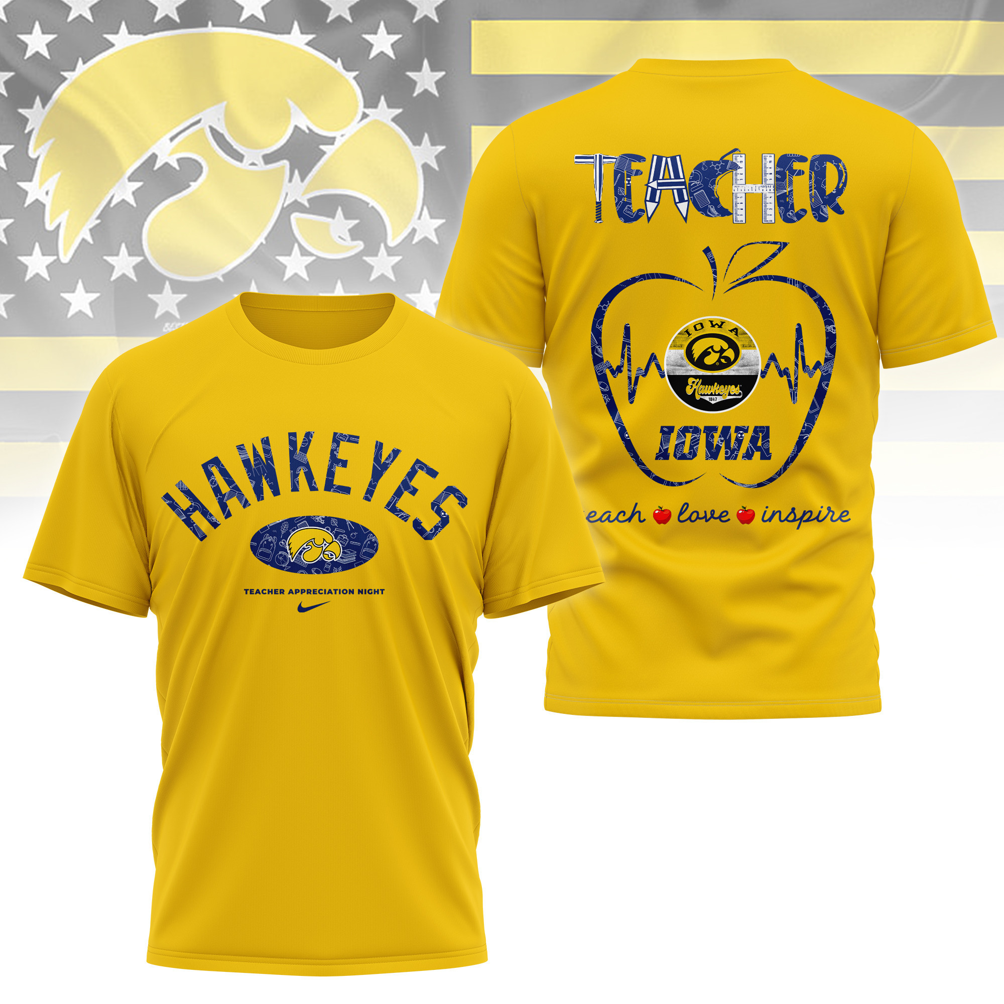 Iowa Hawkeyes | Premium Teacher Appreciation Day 3D Shirt TTH2105288 - Image 3
