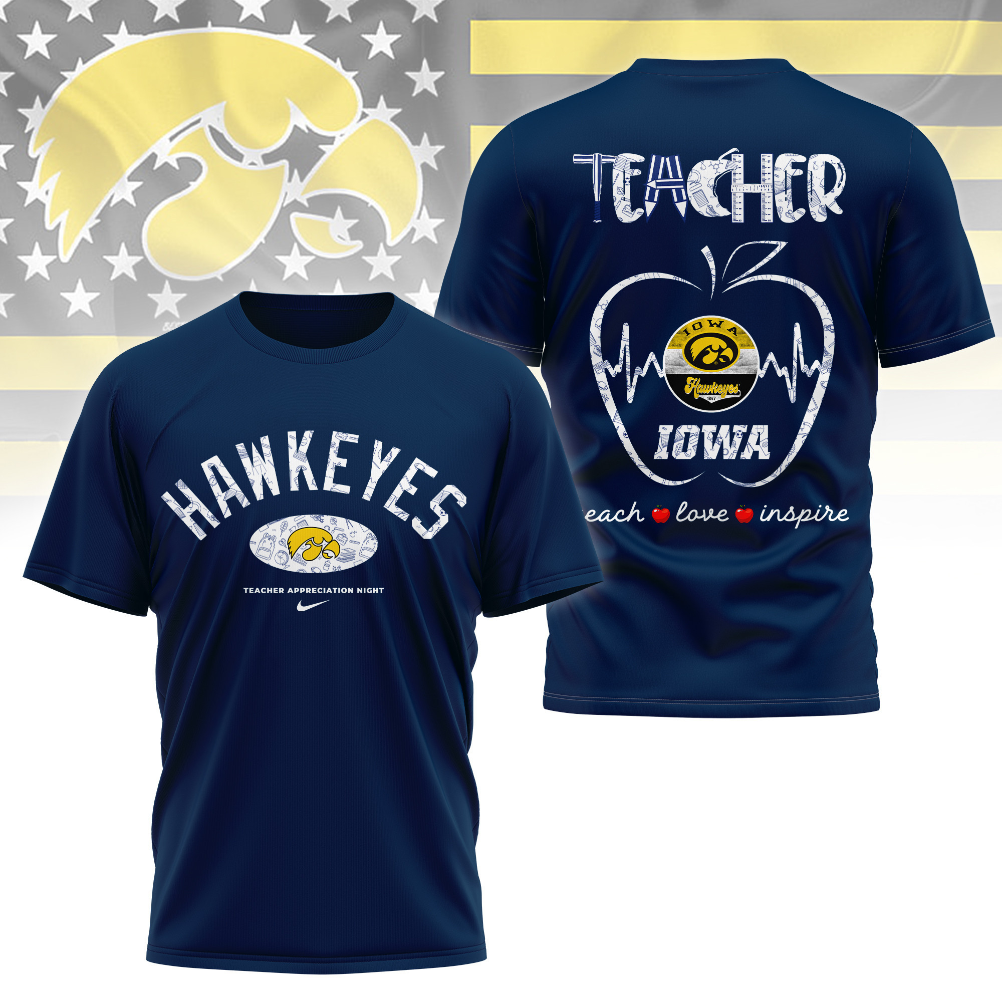 Iowa Hawkeyes | Premium Teacher Appreciation Day 3D Shirt TTH2105288 - Image 4