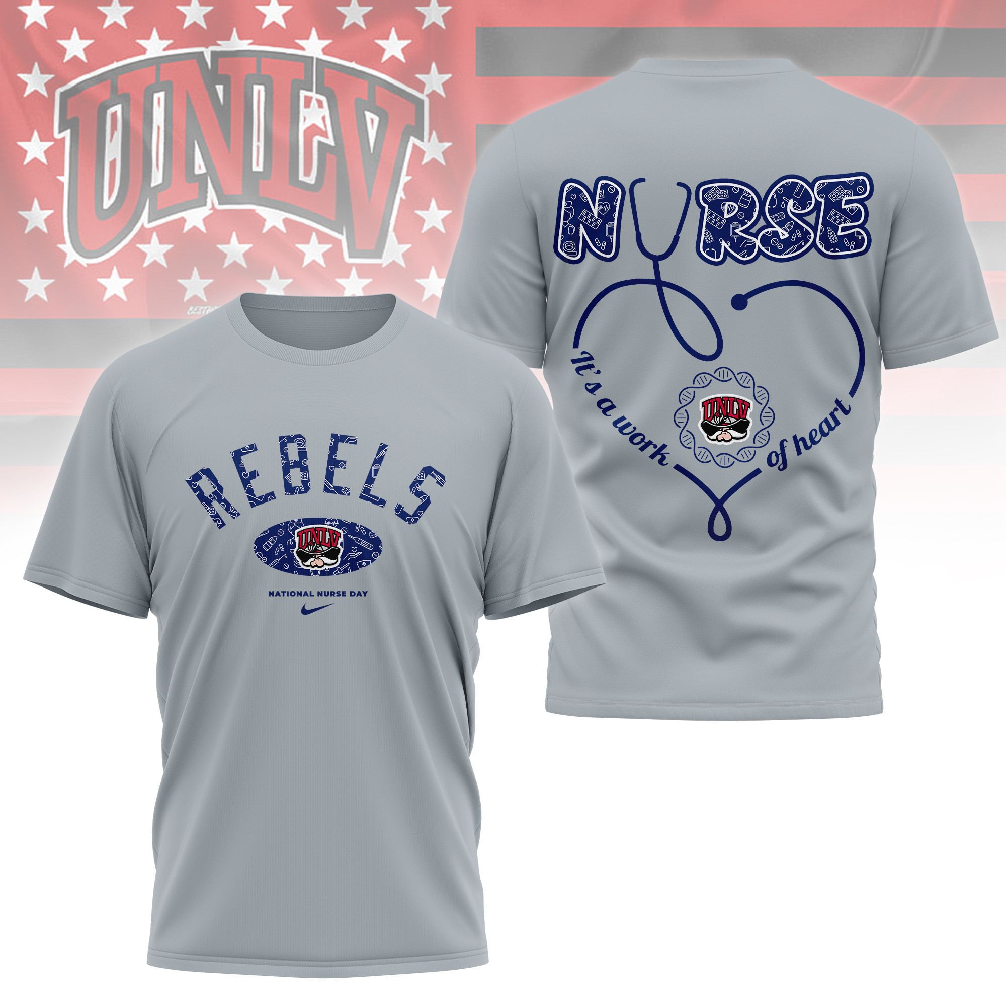 UNLV Rebels | Premium Nurse Appreciation Day 3D Shirt TTH2105281 - Image 2