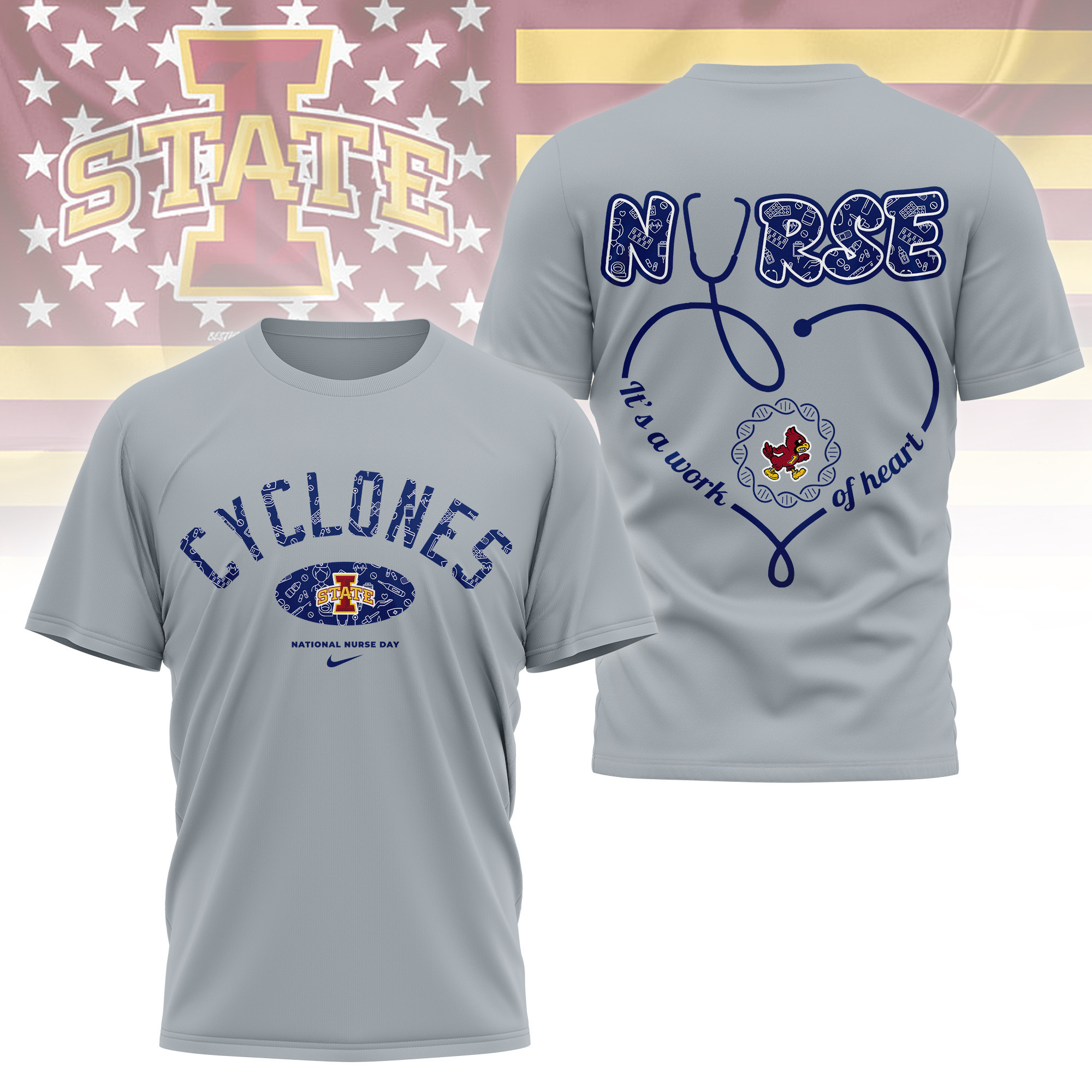 Iowa State Cyclones | Premium Nurse Appreciation Day 3D Shirt TTH2105281 - Image 2