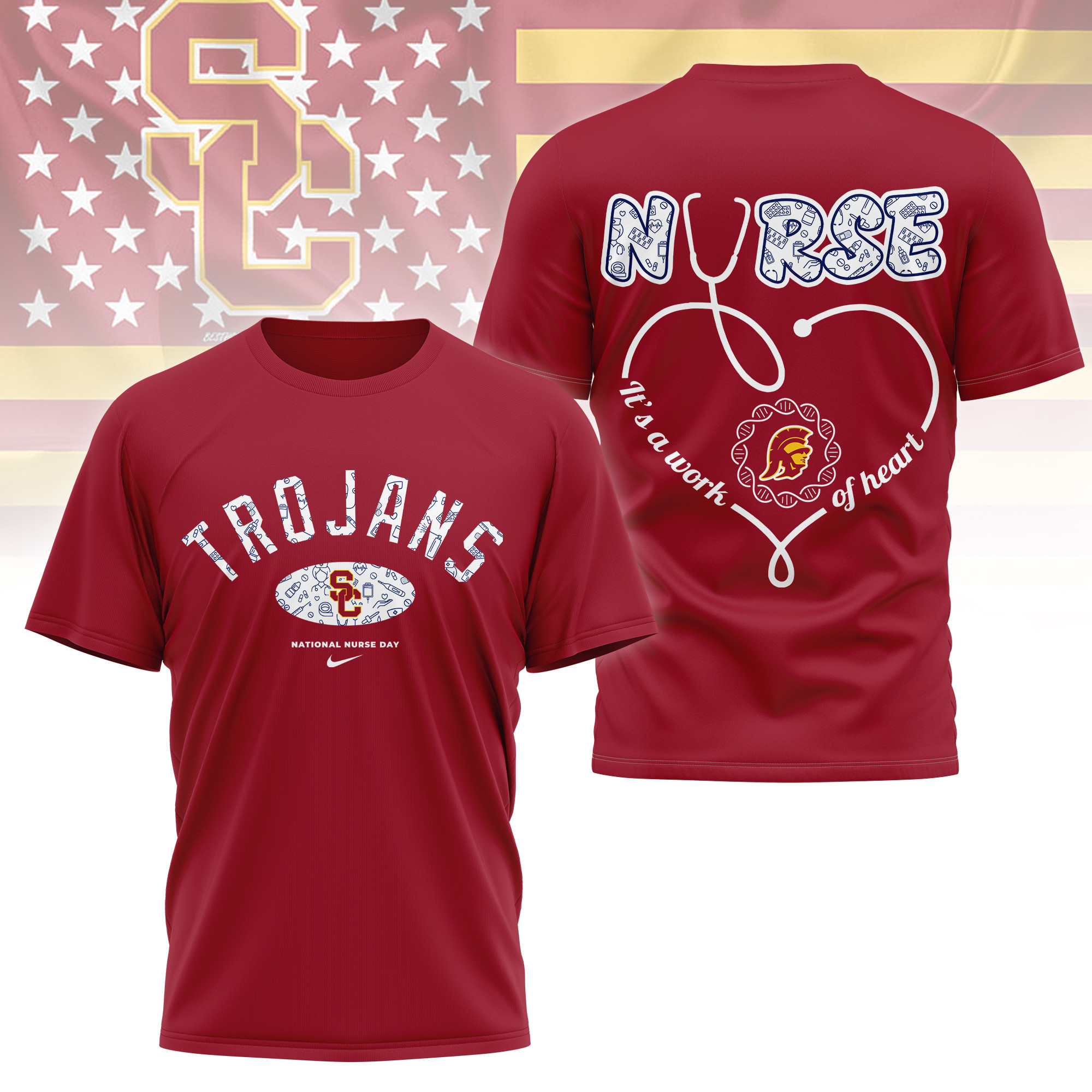 USC Trojans | Premium Nurse Appreciation Day 3D Shirt TTH2105281 - Image 3