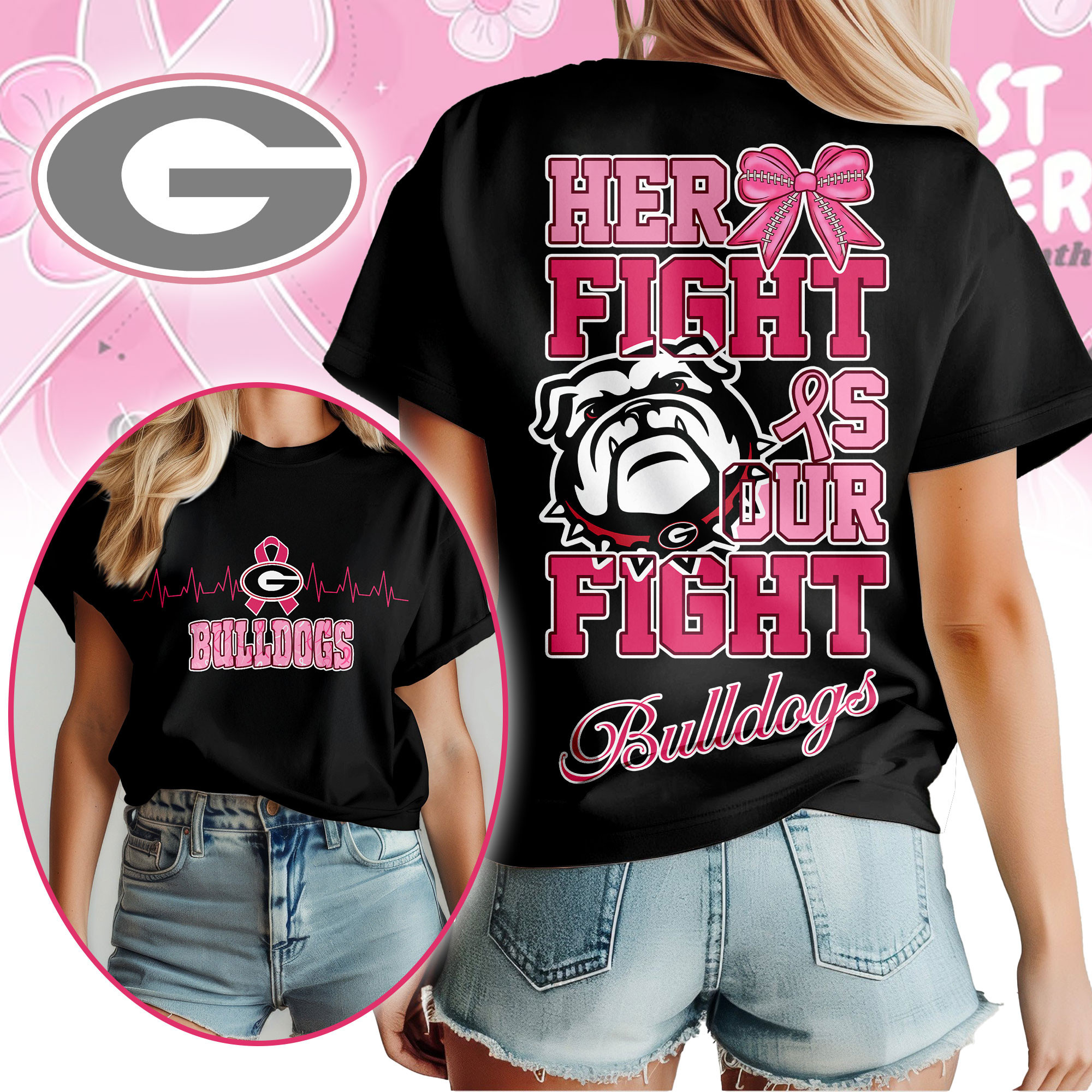 Georgia Bulldogs | Premium Her Fight Is Our Fight Women’s Shirt TTH2105364