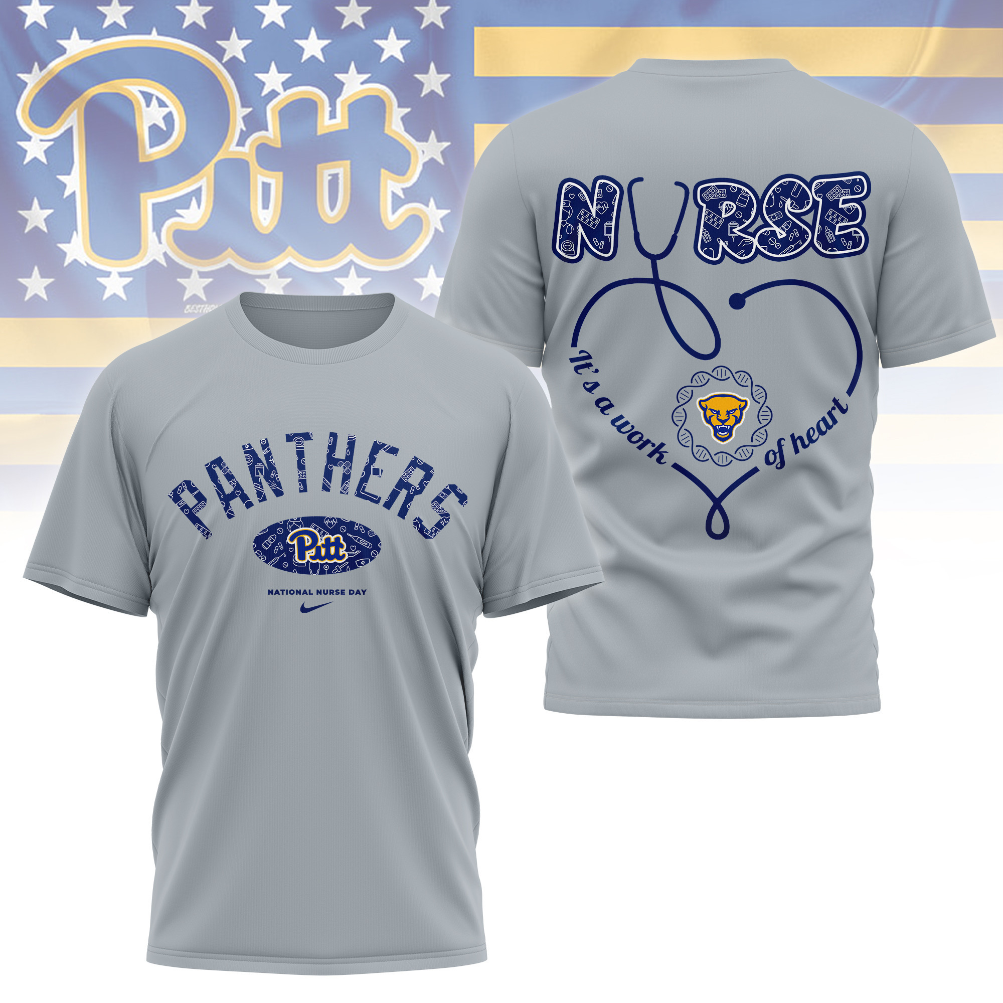 Pittsburgh Panthers | Premium Nurse Appreciation Day 3D Shirt TTH2105281 - Image 2