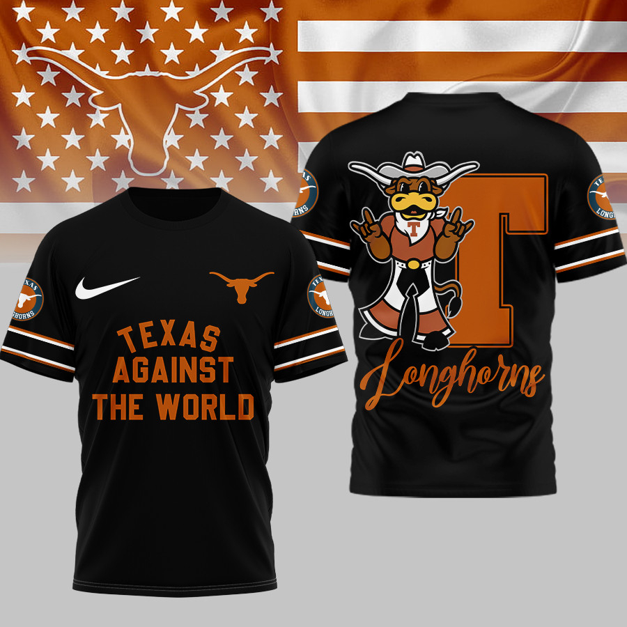 Texas Longhorns | Premium NCAA My Team Against The World T-shirt TTH2105293