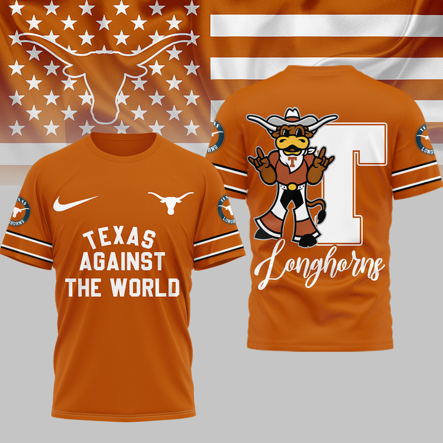 Texas Longhorns | Premium NCAA My Team Against The World T-shirt TTH2105293 - Image 2