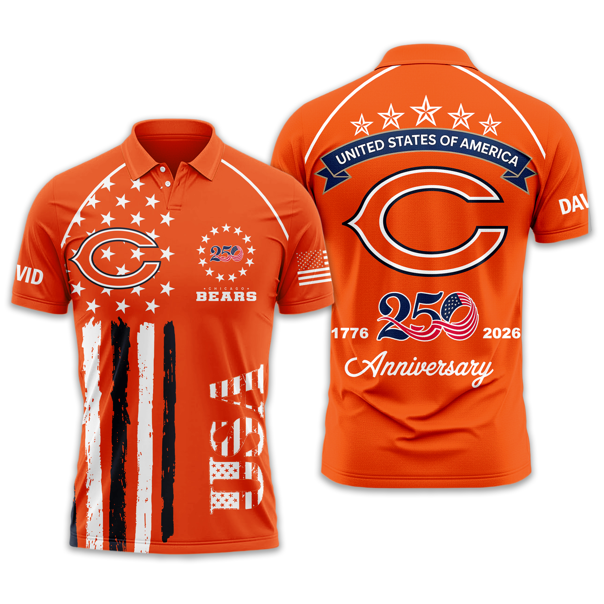Chicago Bears | Premium NFL American Semiquincentennial Polo Shirt TTH2105344