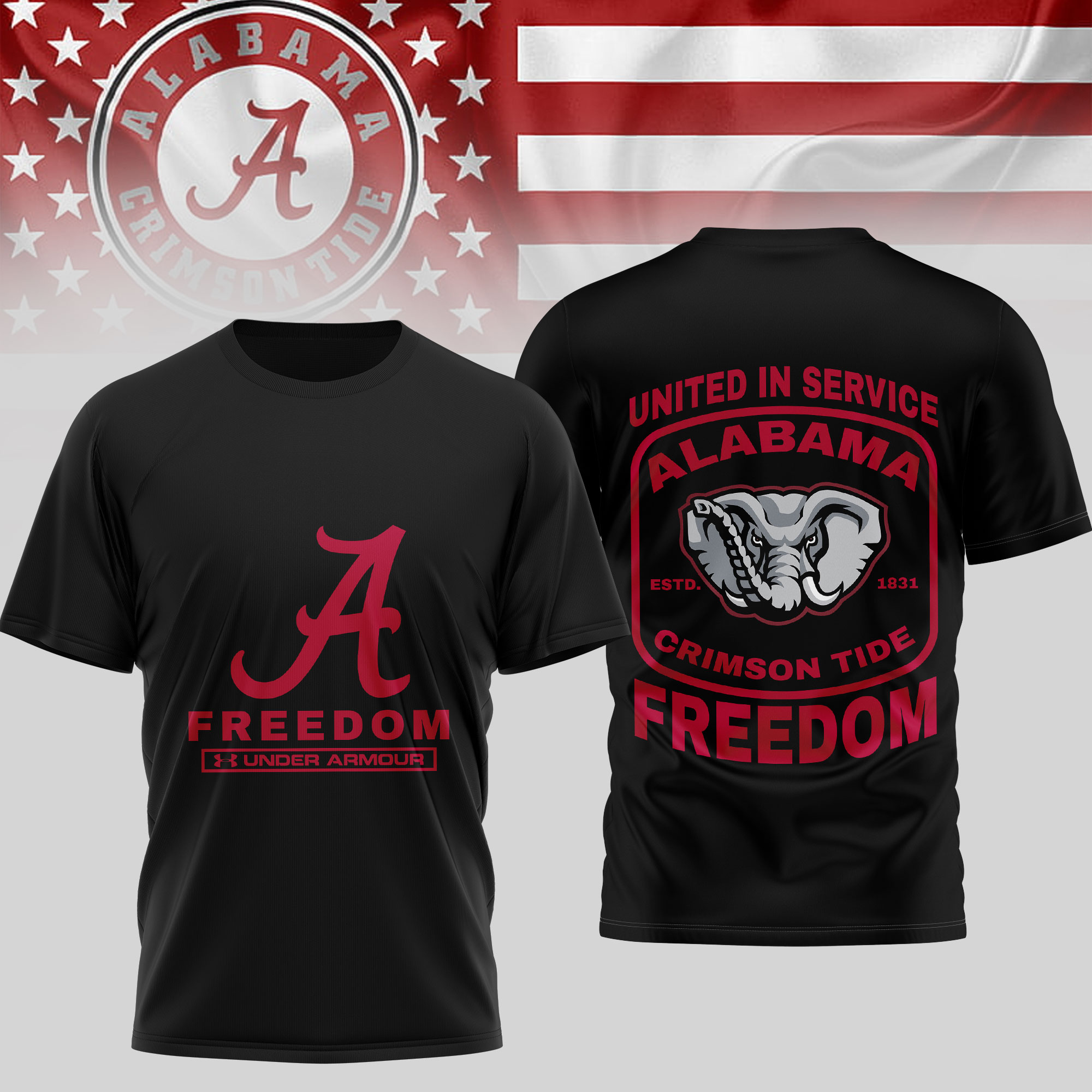 Alabama Crimson Tide | Premium NCAA United In Service 3D Shirt TTH2105276