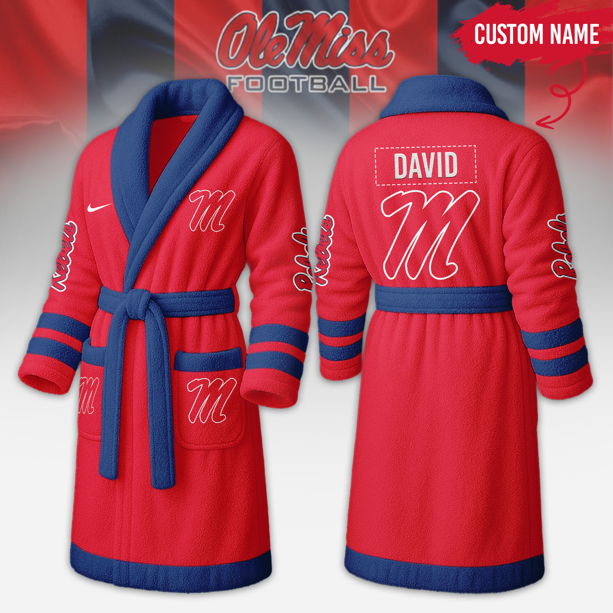 Ole Miss Rebels | Premium NCAA Fleece Bathrobe TTH2105284 - Image 2