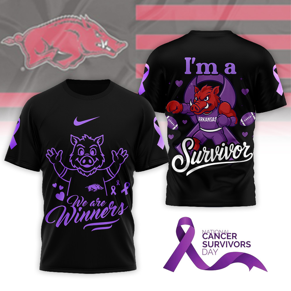 Arkansas Razorbacks | Premium NCAA National Cancer Survivors Day 3D Shirt TTH2105320