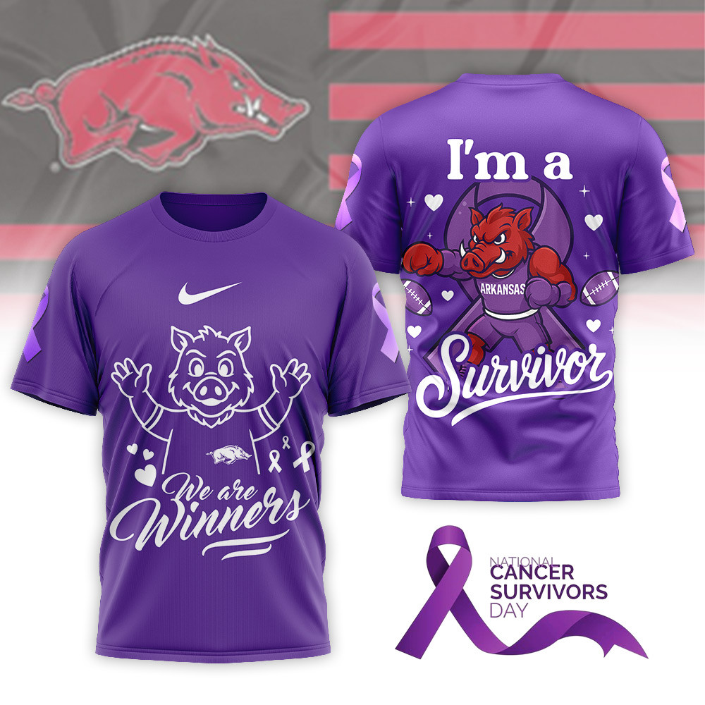 Arkansas Razorbacks | Premium NCAA National Cancer Survivors Day 3D Shirt TTH2105320 - Image 2
