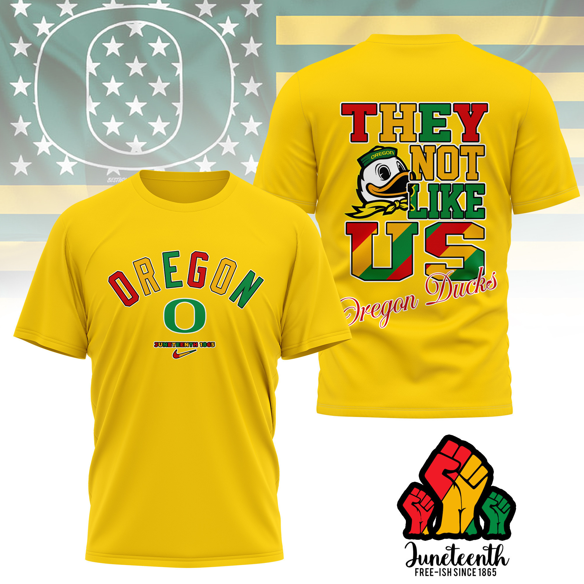 Oregon Ducks | Premium Juneteenth Freedom Day 3D Shirt TTH2105323 - Image 3