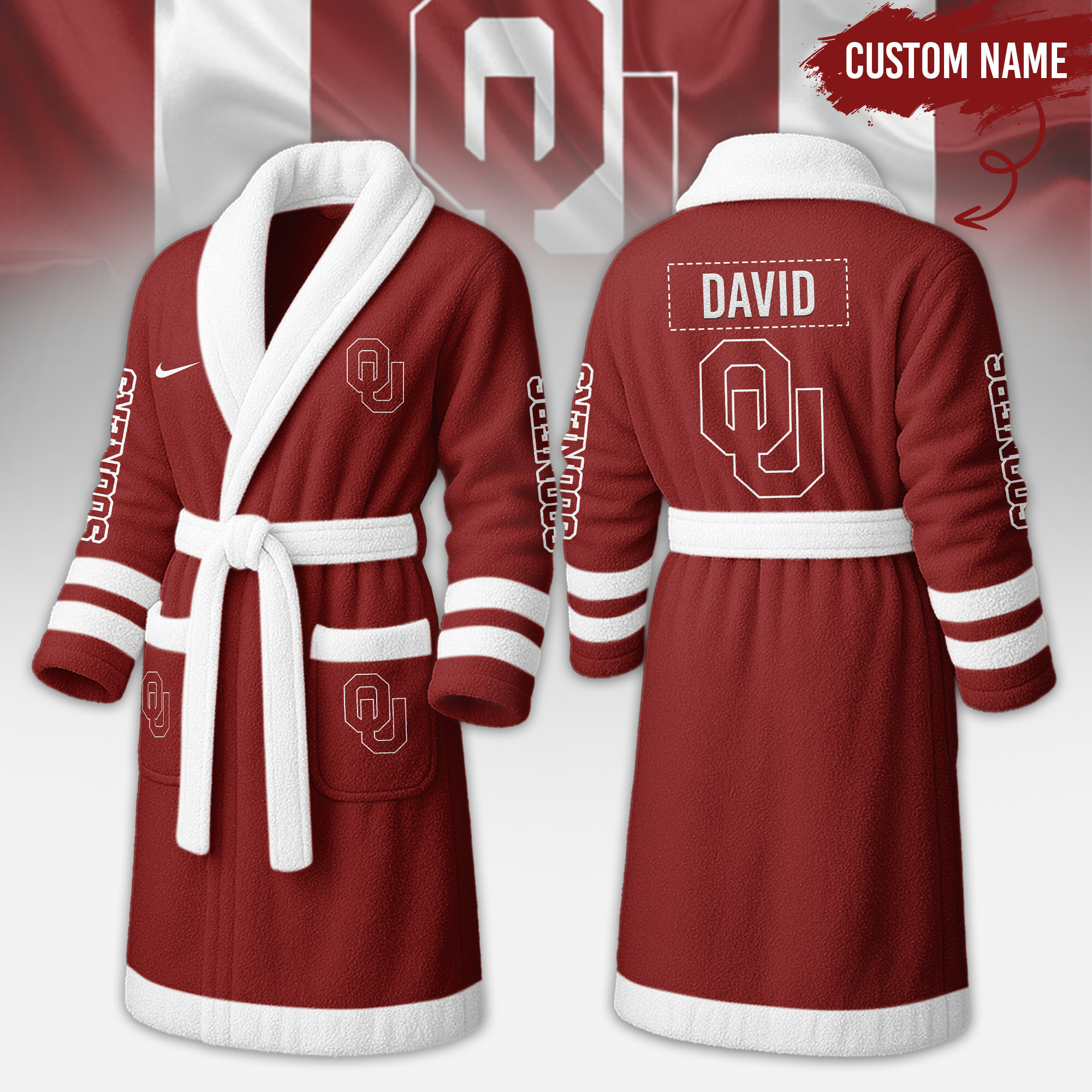 Oklahoma Sooners | Premium NCAA Fleece Bathrobe TTH2105284 - Image 2