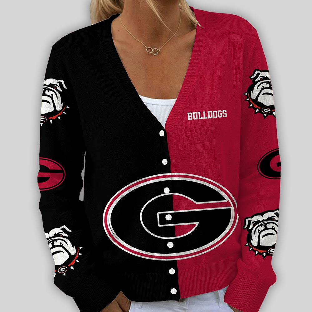 Georgia Bulldogs | Premium NCAA Game Day V-Neck Cardigan TTH2105269 - Image 2