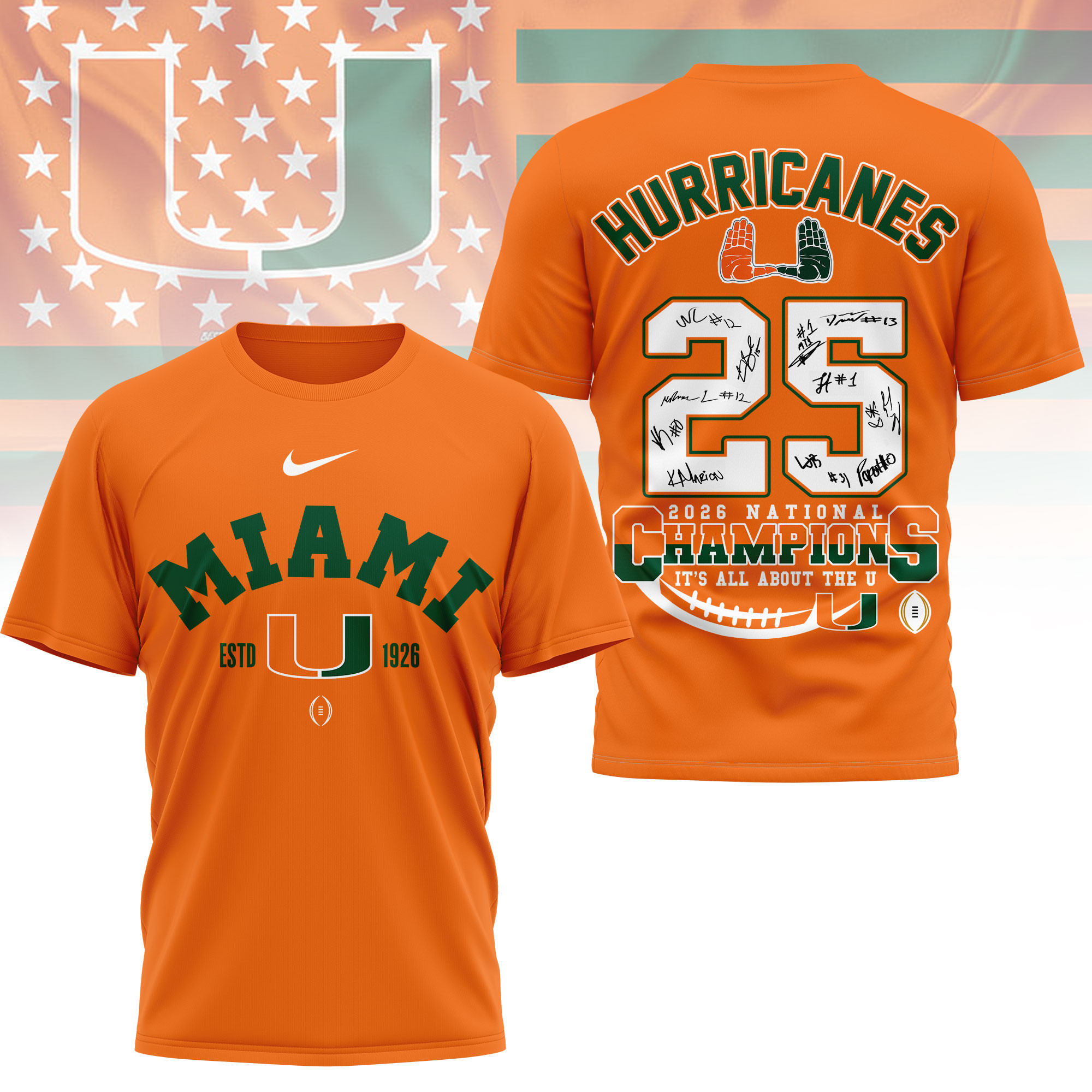 Miami Hurricanes | Premium NCAA 2026 CFP National Champions 3D Shirt TTH2105169 - Image 2