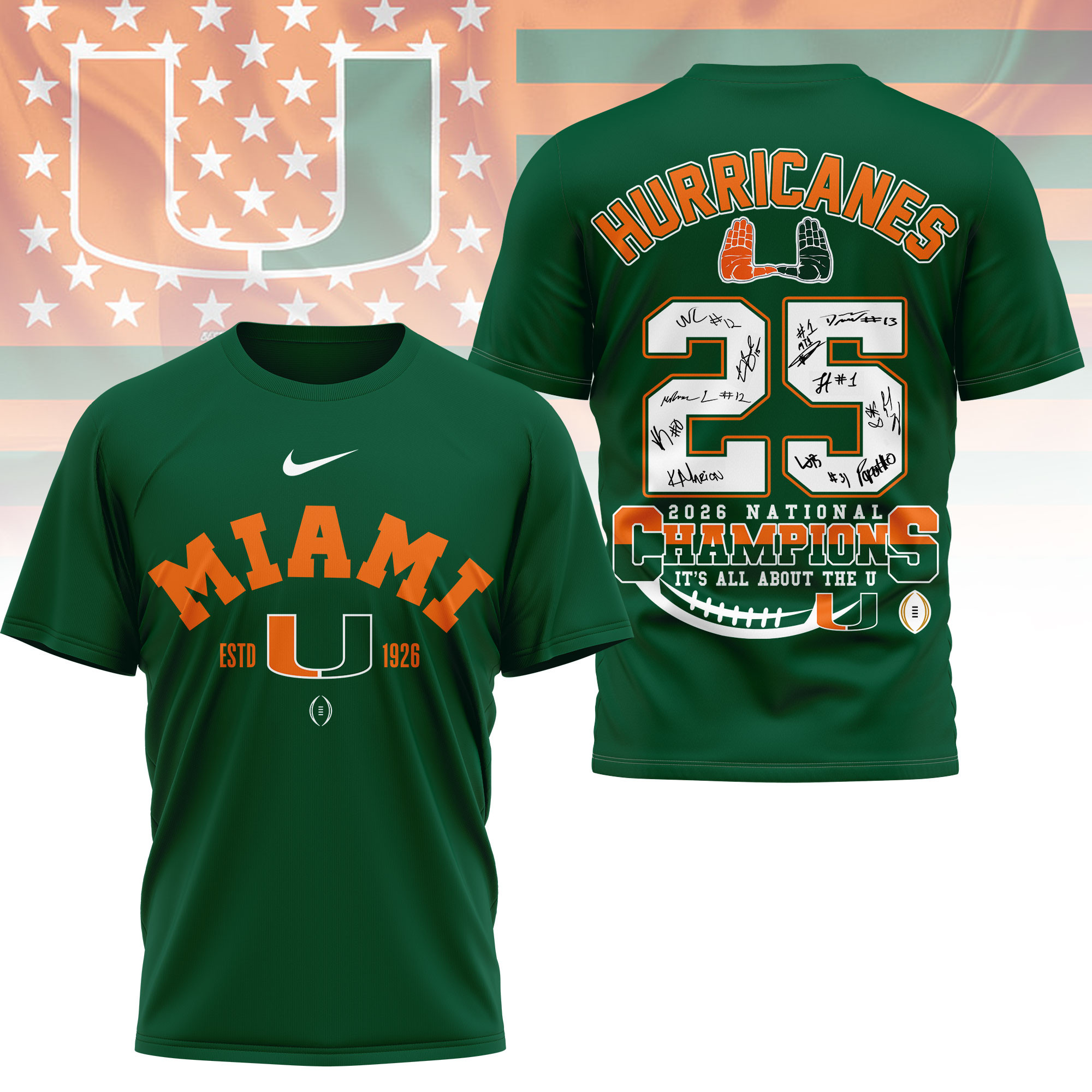 Miami Hurricanes | Premium NCAA 2026 CFP National Champions 3D Shirt TTH2105169 - Image 3