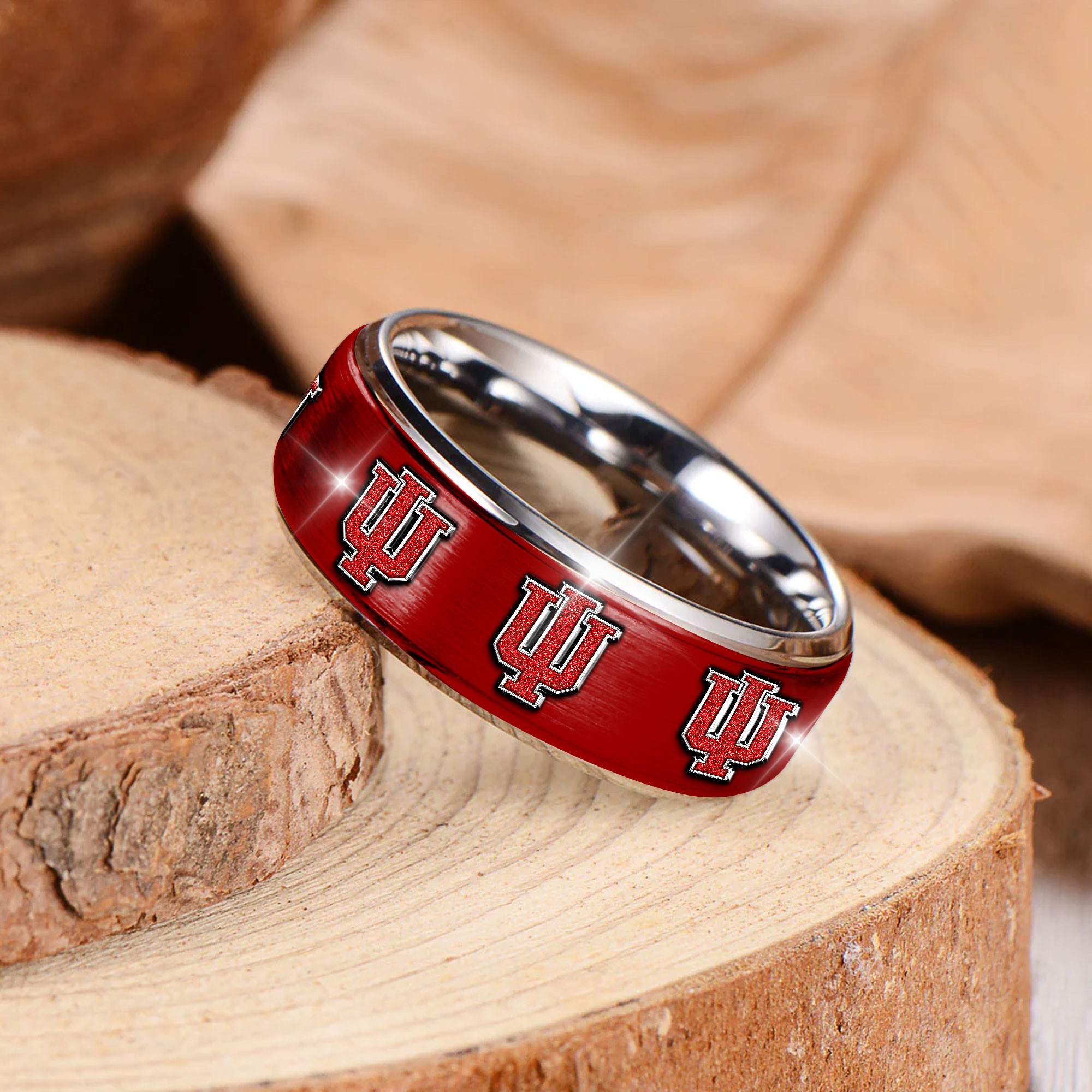 Indiana Hoosiers | Premium NCAA 2025 Big Ten Champions Silver Tungsten Ring TTH210589 - Image 2
