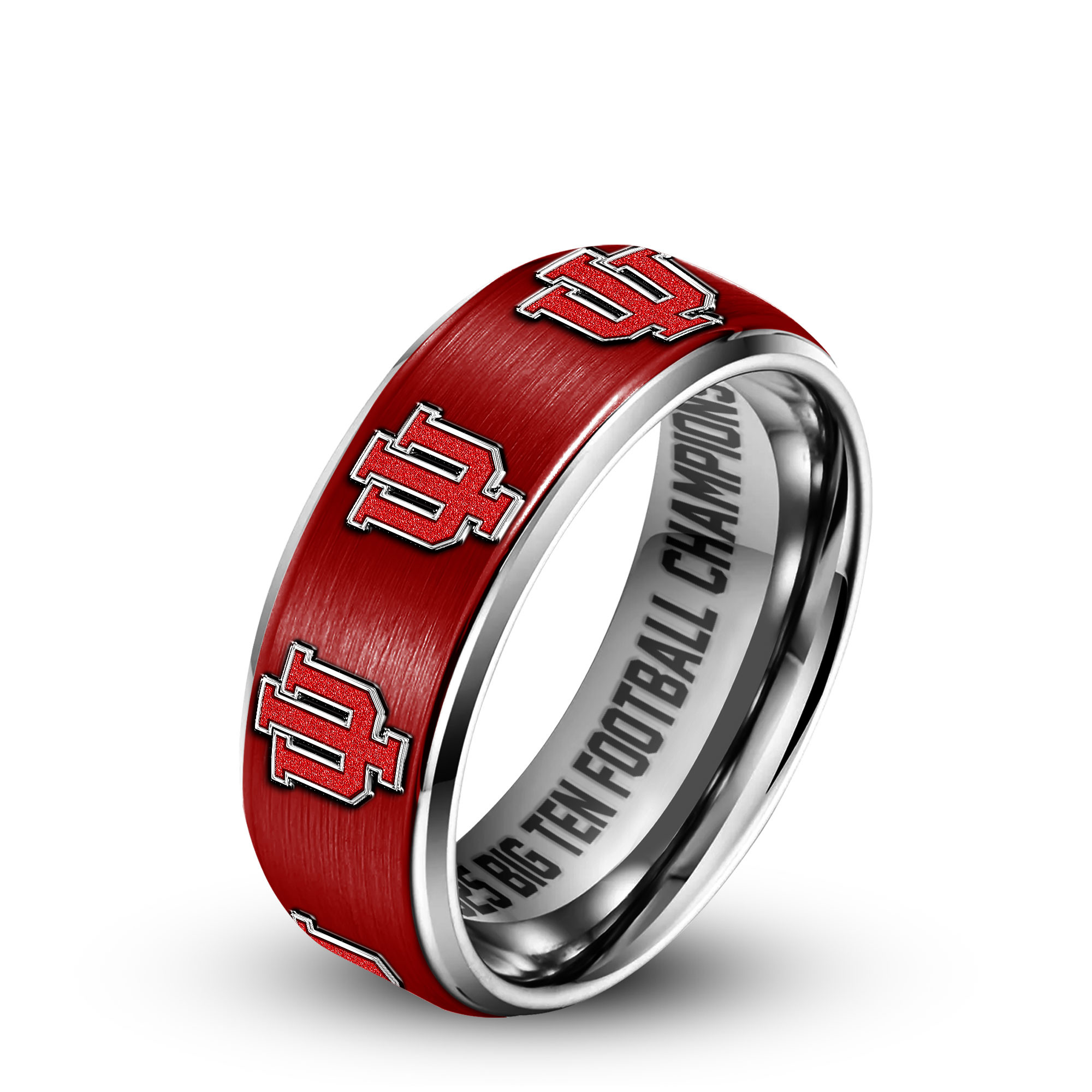 Indiana Hoosiers | Premium NCAA 2025 Big Ten Champions Silver Tungsten Ring TTH210589