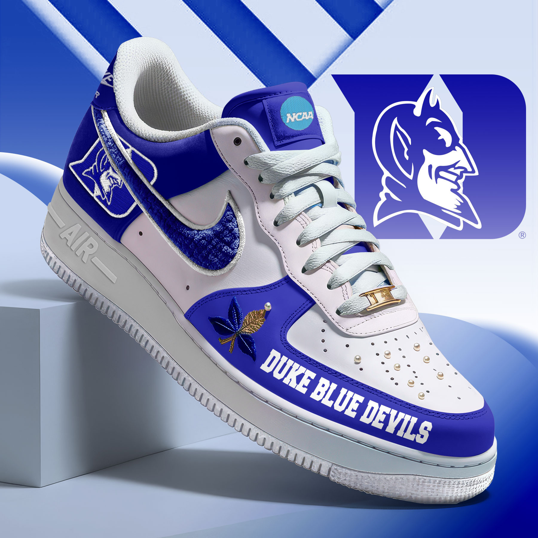 Duke Blue Devils x Premium AF1 Shoes Limited Edition – Gift for Fans TTH190537 - Image 2