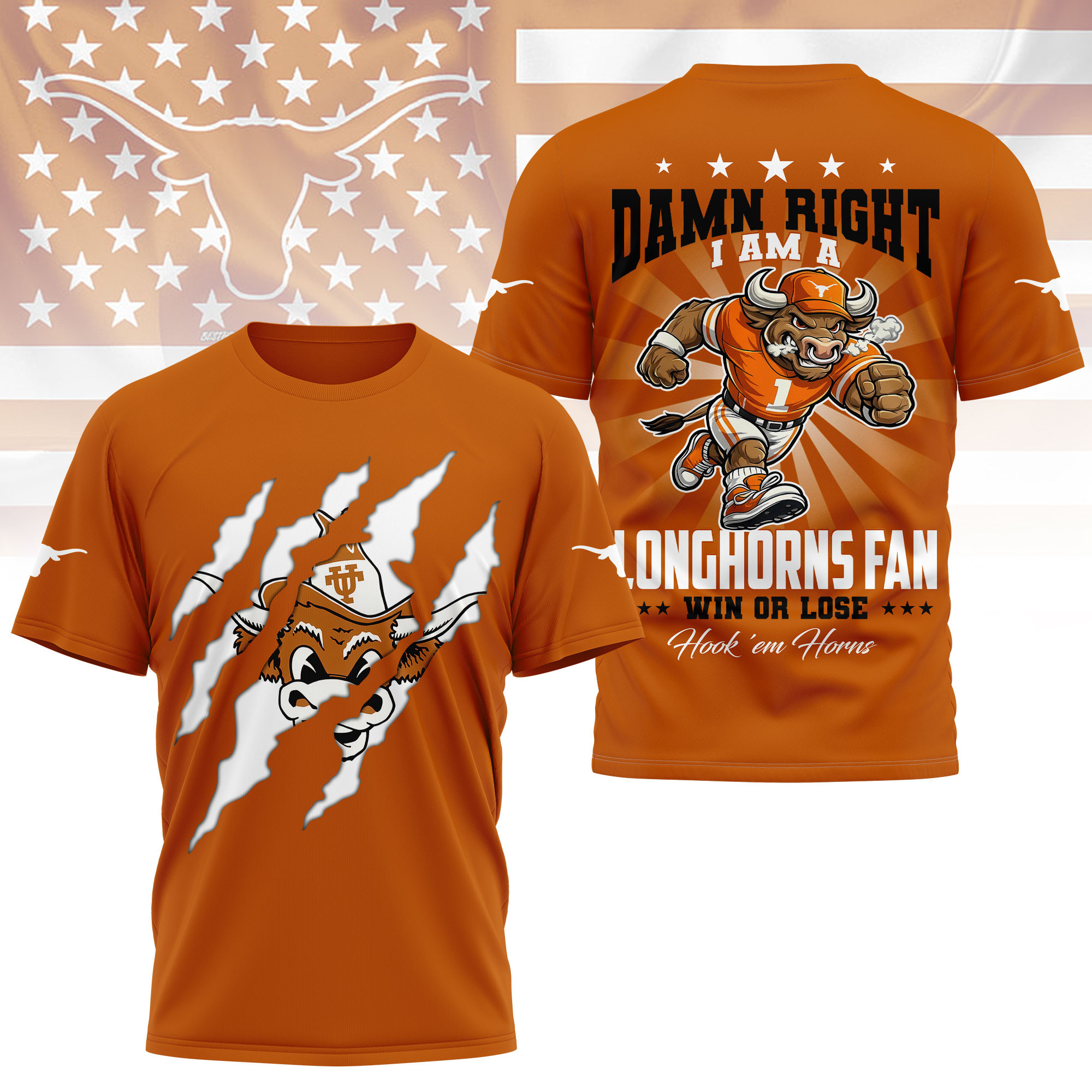 Texas Longhorns | Premium NCAA Forever Fan 3D Shirt TTH2105327 - Image 3