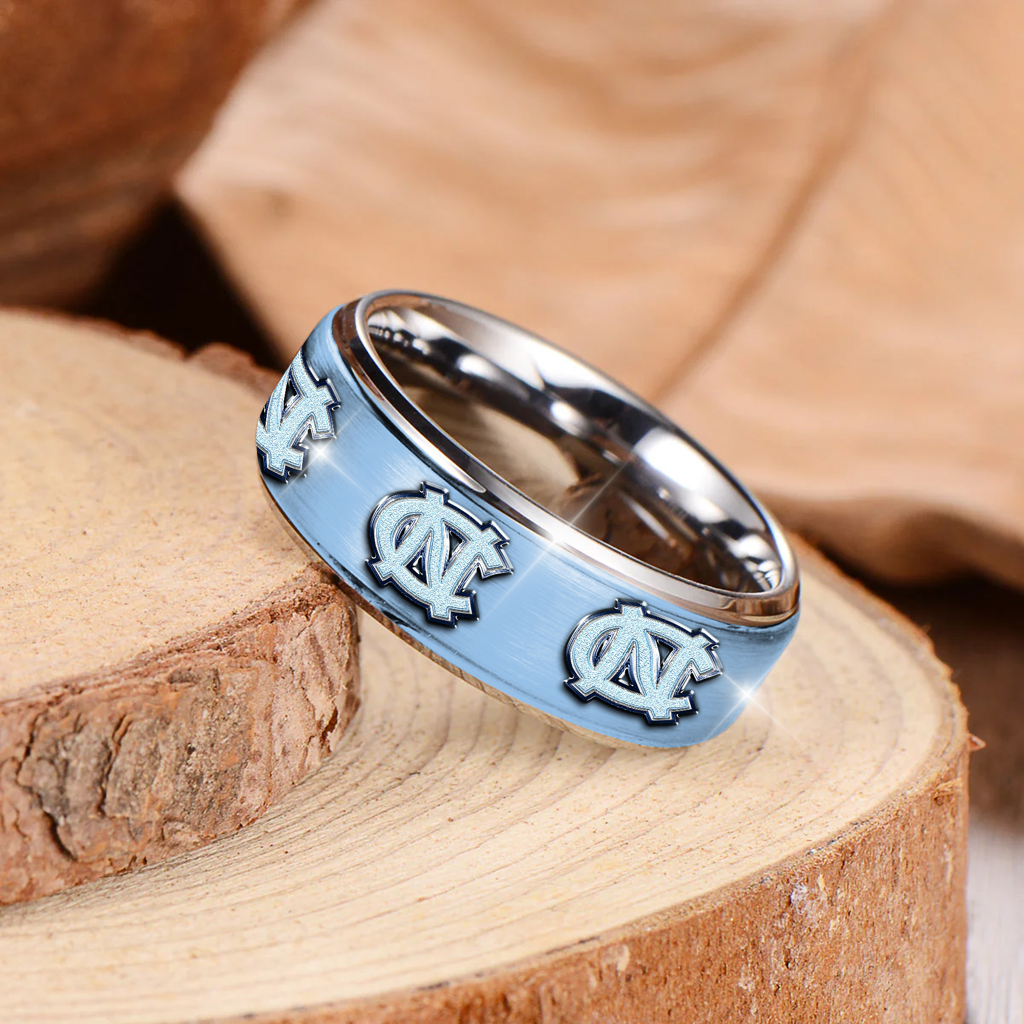 North Carolina Tar Heels | Premium Silver Tungsten Ring TTH210589 - Image 2