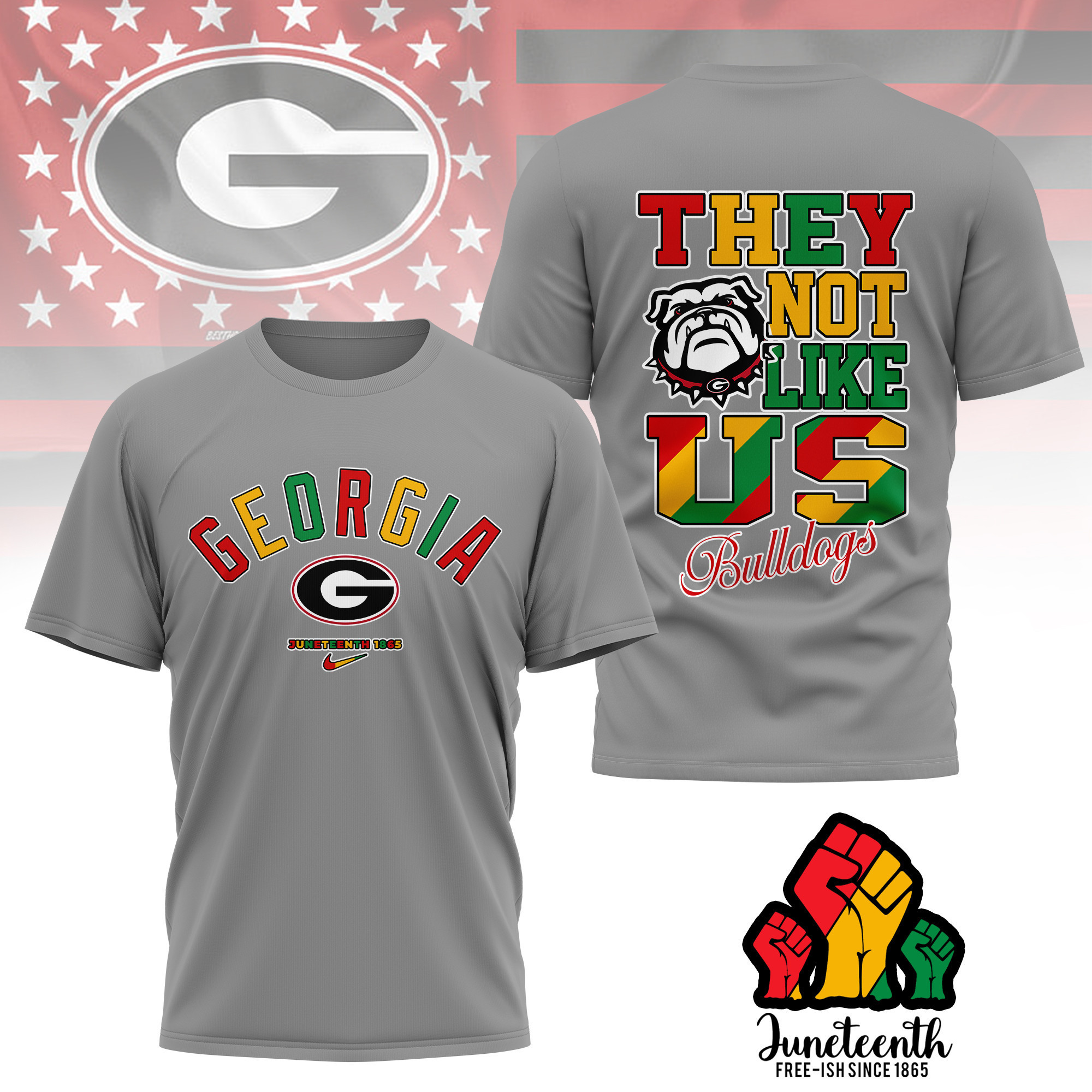 Georgia Bulldogs | Premium Juneteenth Freedom Day 3D Shirt TTH2105323 - Image 2