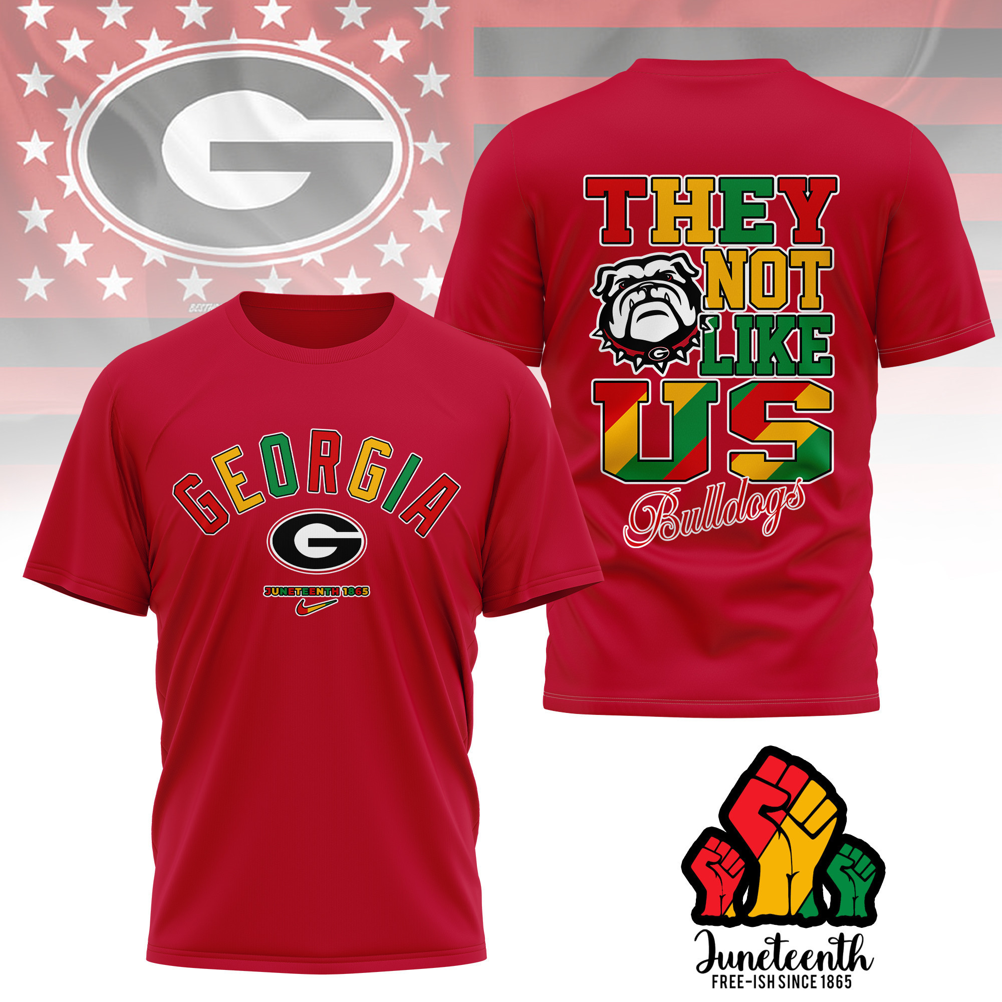 Georgia Bulldogs | Premium Juneteenth Freedom Day 3D Shirt TTH2105323 - Image 3