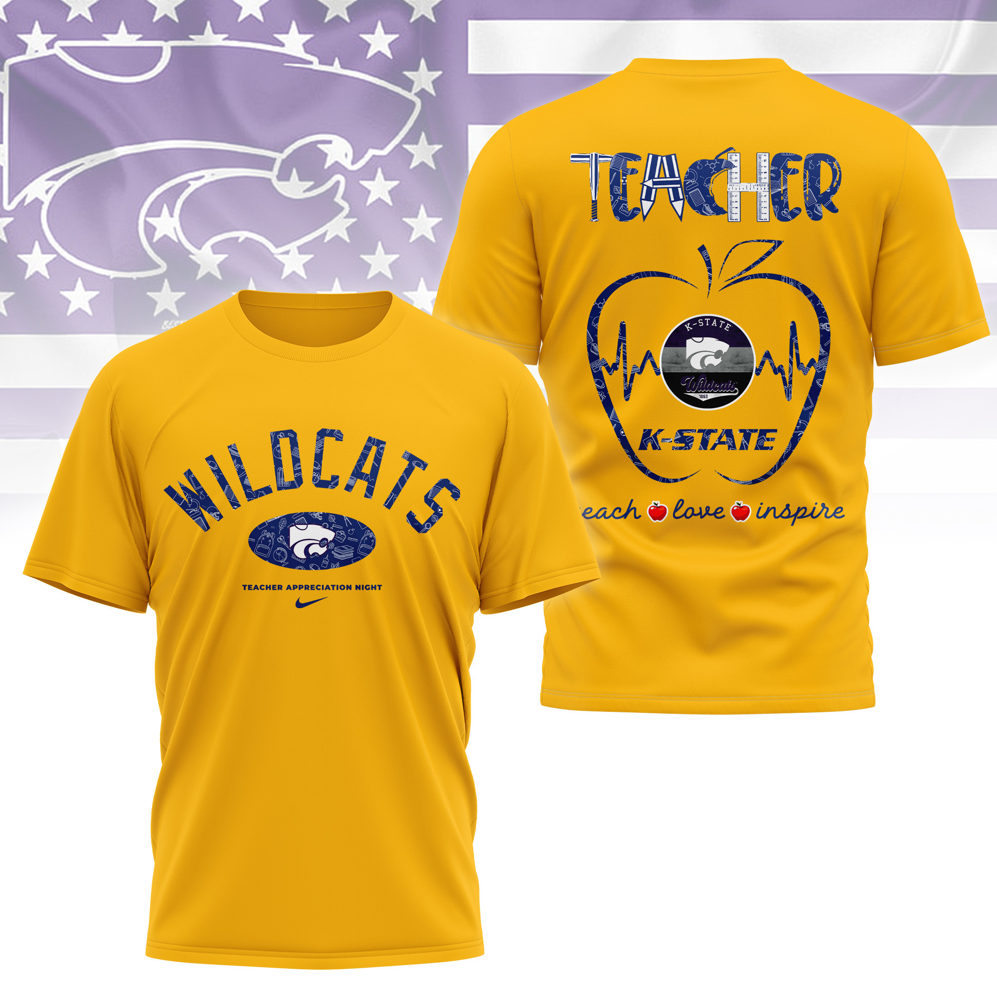 Kansas State Wildcats | Premium Teacher Appreciation Day 3D Shirt TTH2105288 - Image 3