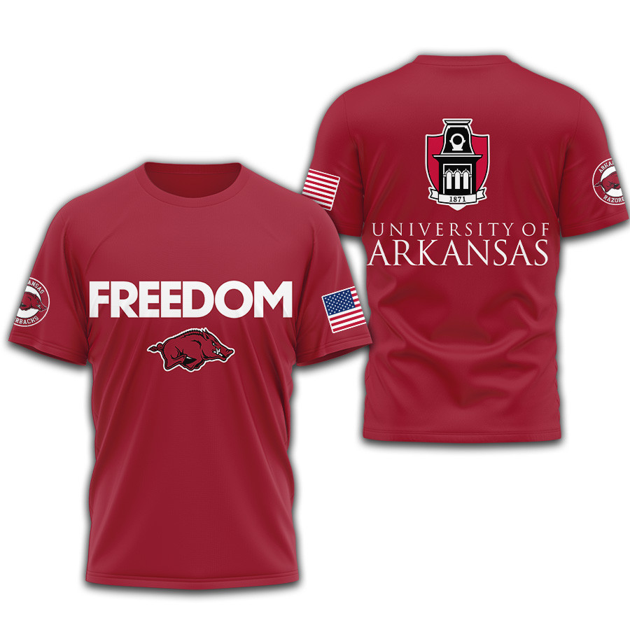 Arkansas Razorbacks | Premium NCAA Freedom 3D Shirt TTH2105271 - Image 2